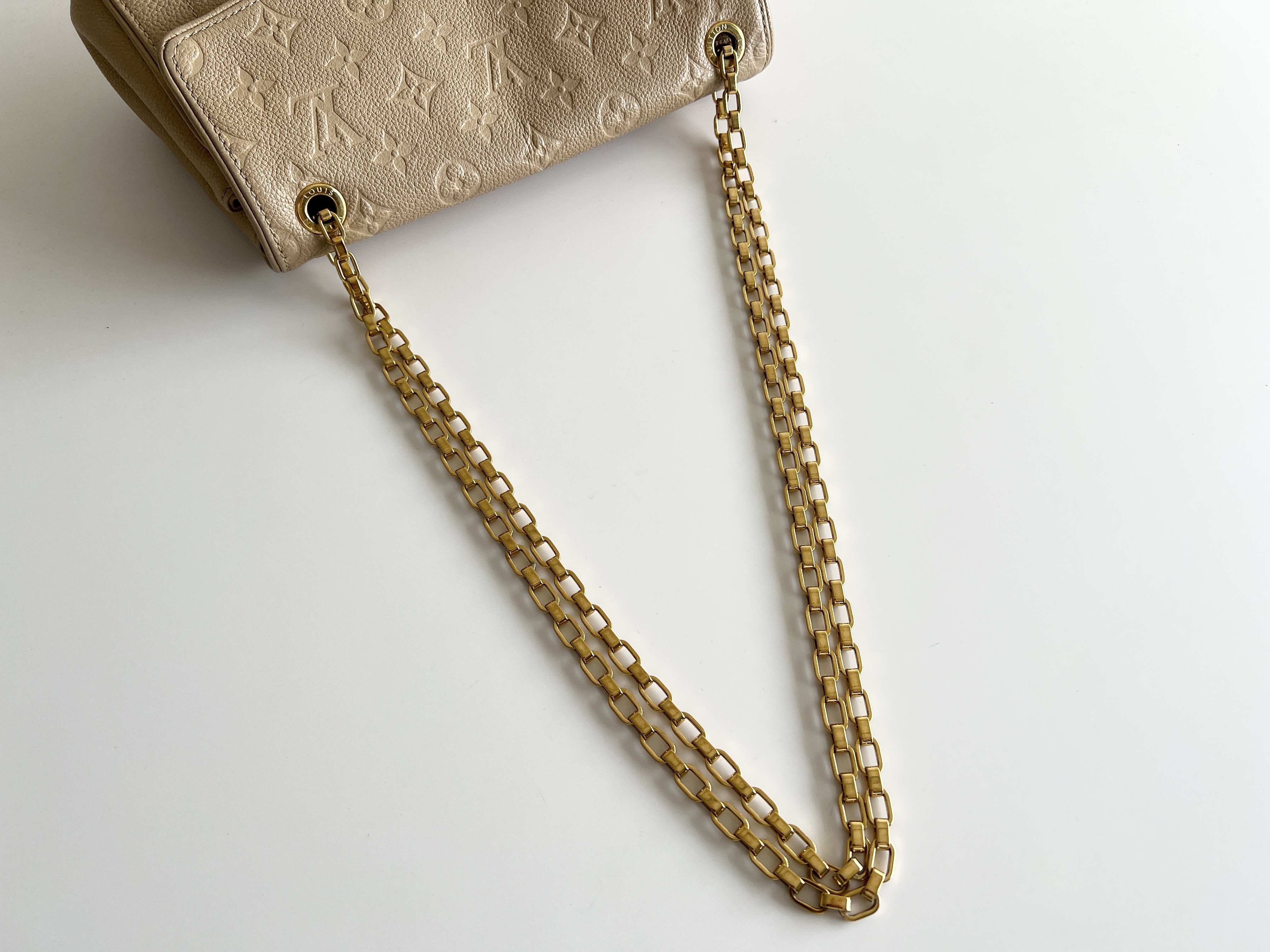 Monogram Empreinte Saint Germain PM Embossed Clochette Leather Chain Shoulder Bag — view 3