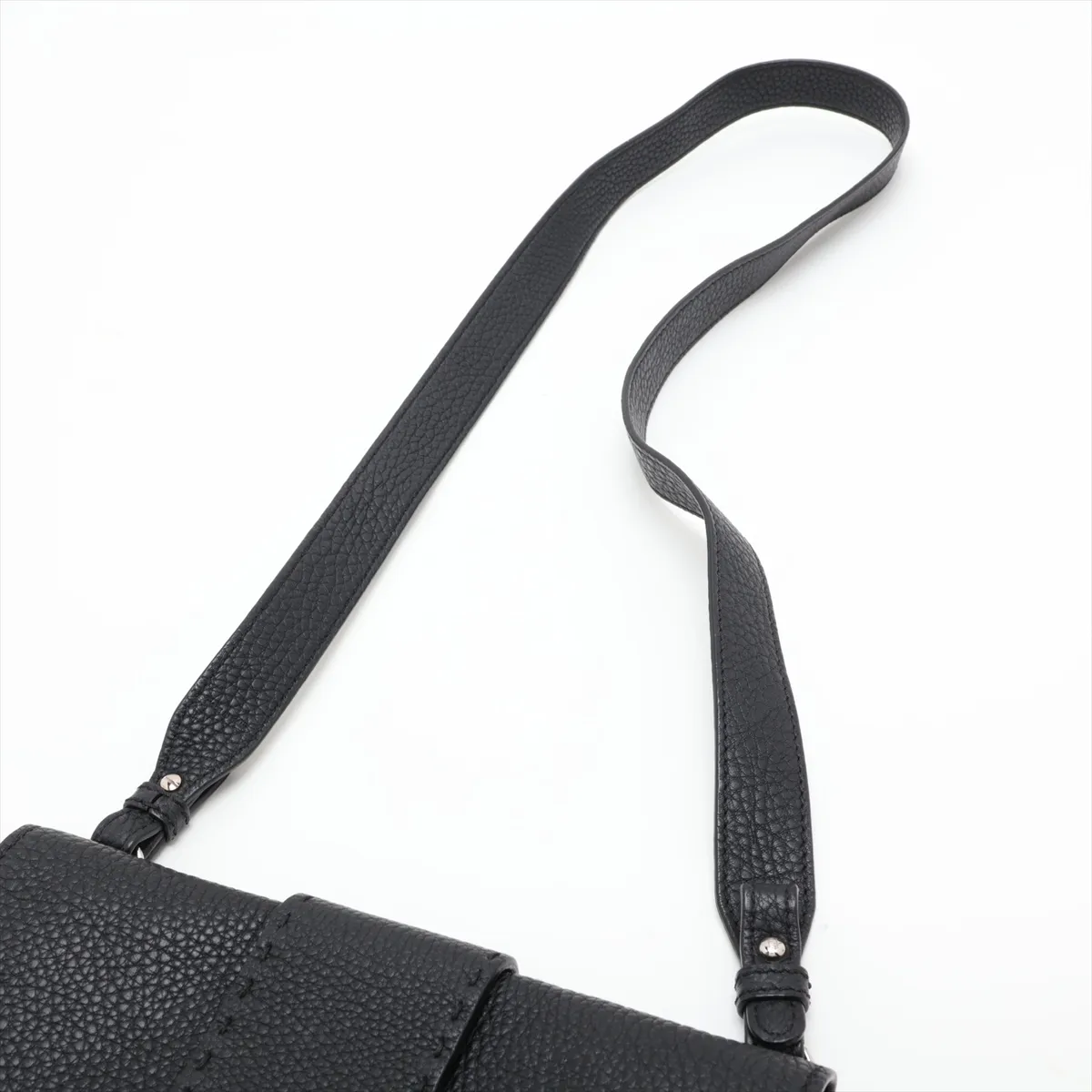 Selleria Bucket 7VA524 Leather Shoulder Bag, Black — view 5