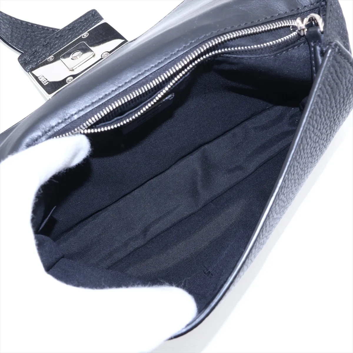 Selleria Bucket 7VA524 Leather Shoulder Bag, Black — view 6