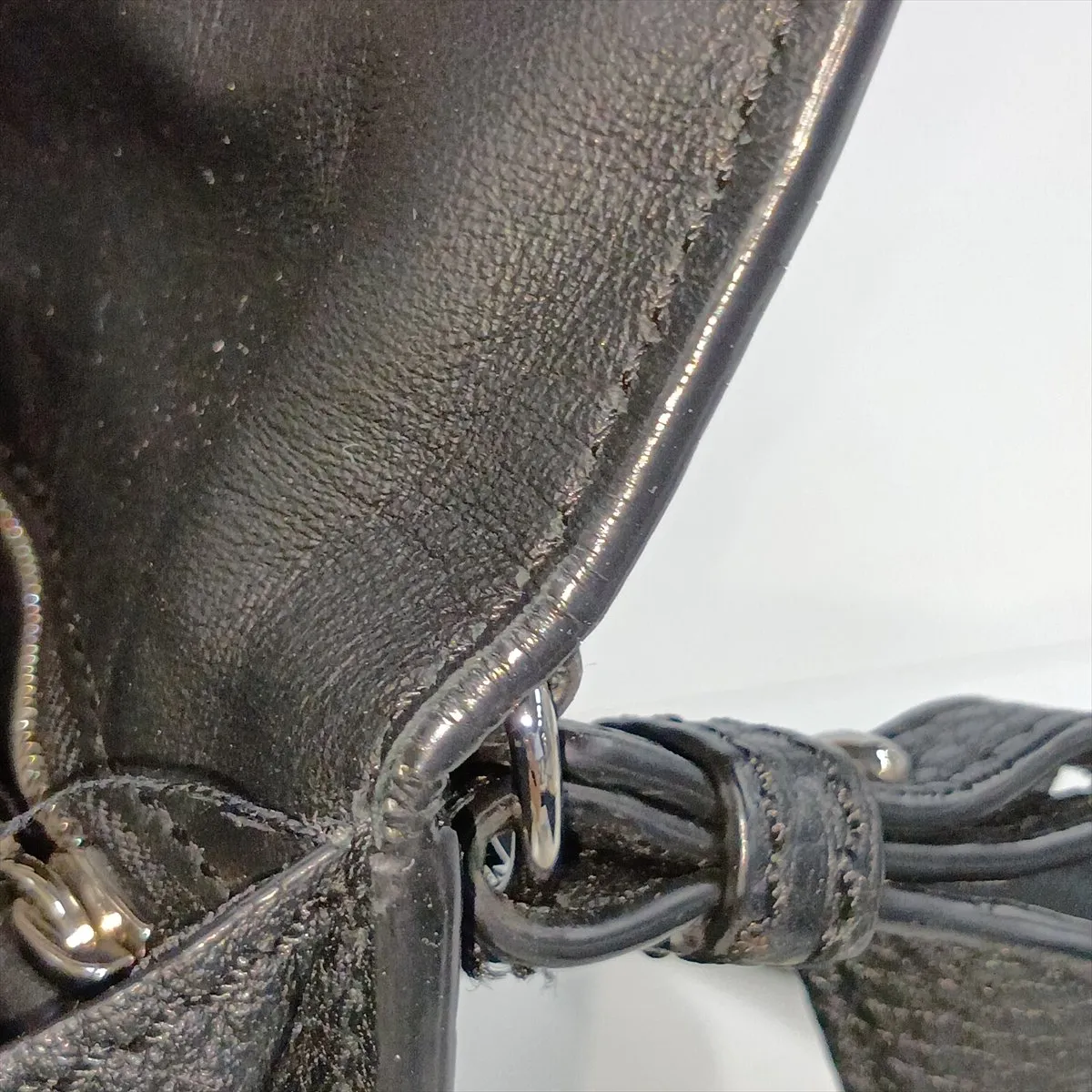 Selleria Bucket 7VA524 Leather Shoulder Bag, Black — view 10