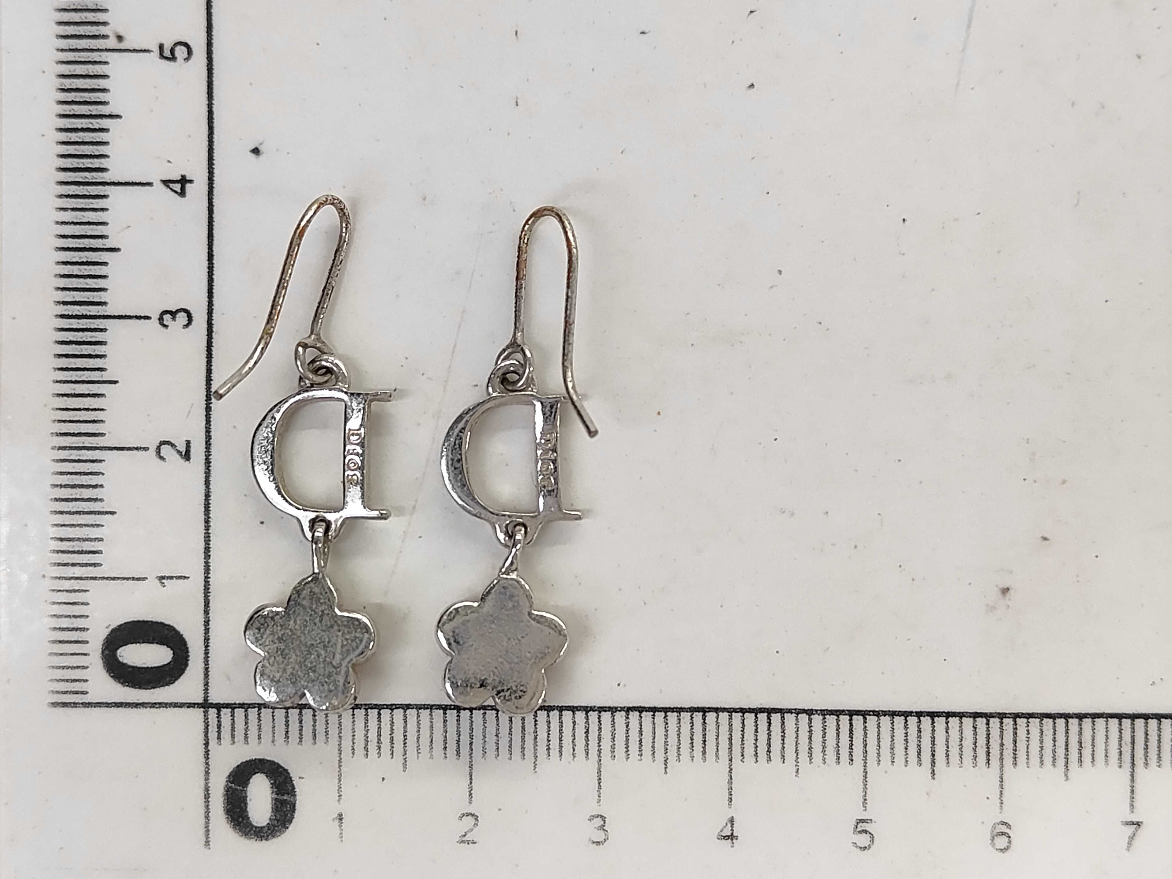 Flower Rhinestone Silver x Pink Earrings — view 6