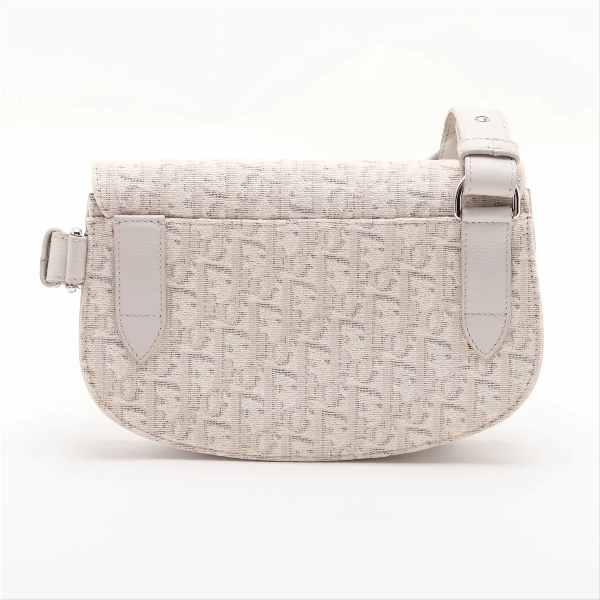 Saddle Canvas x Leather Body Bag, White — view 2