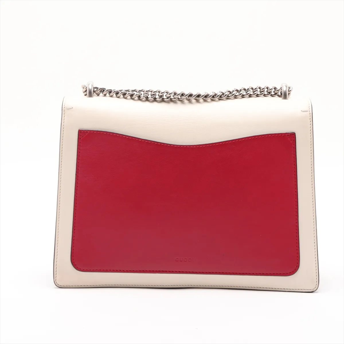 Dionysus 403348 Leather Chain Shoulder Bag, White x Red x Navy — view 2
