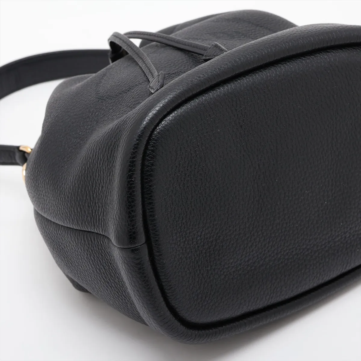 Vitello Daino Leather 2-Way Shoulder Bag, Black, 1BE018, Unsigned Guarantee Card — view 4