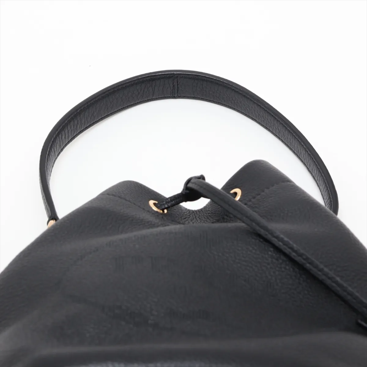 Vitello Daino Leather 2-Way Shoulder Bag, Black, 1BE018, Unsigned Guarantee Card — view 6