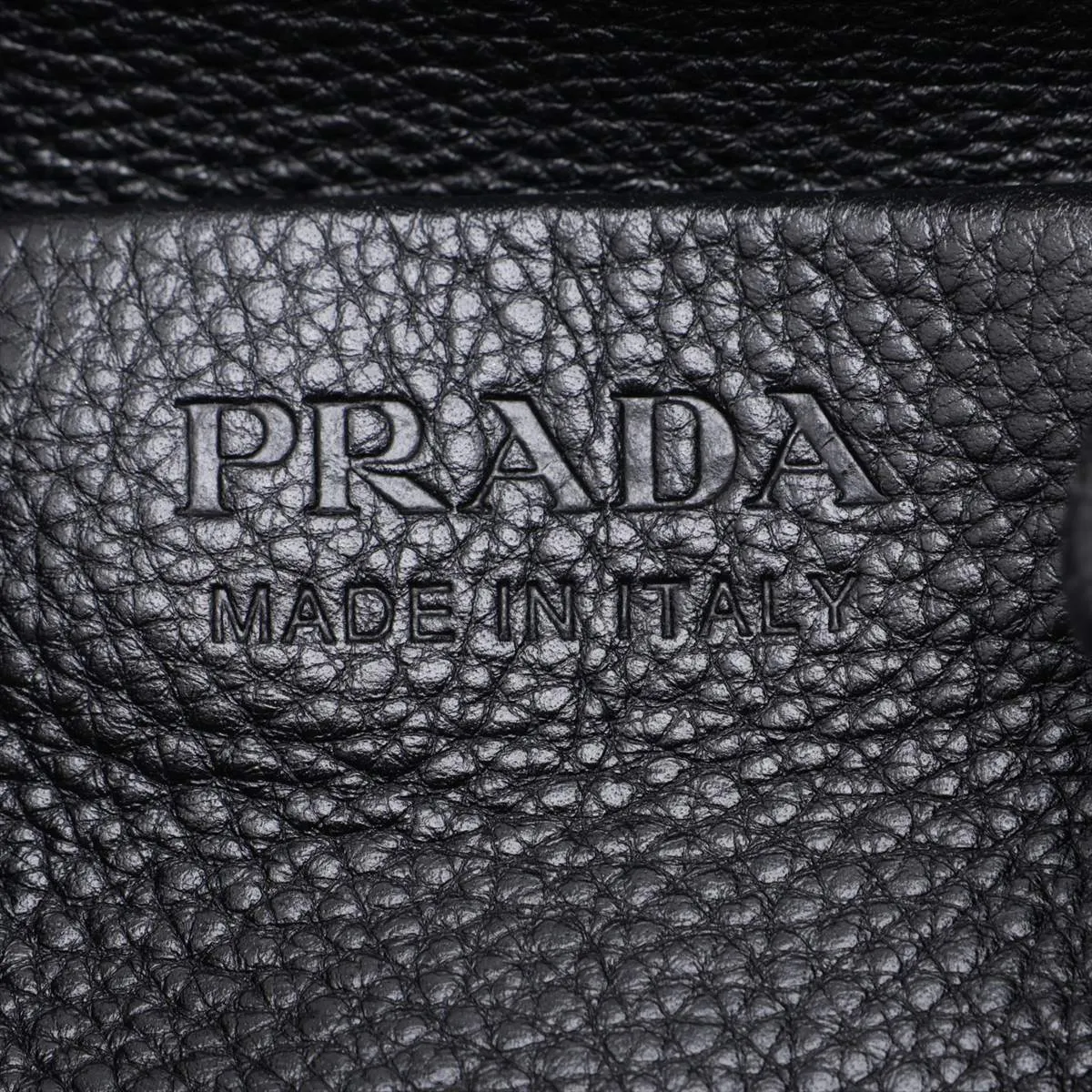 Vitello Daino Leather 2-Way Shoulder Bag, Black, 1BE018, Unsigned Guarantee Card — view 10