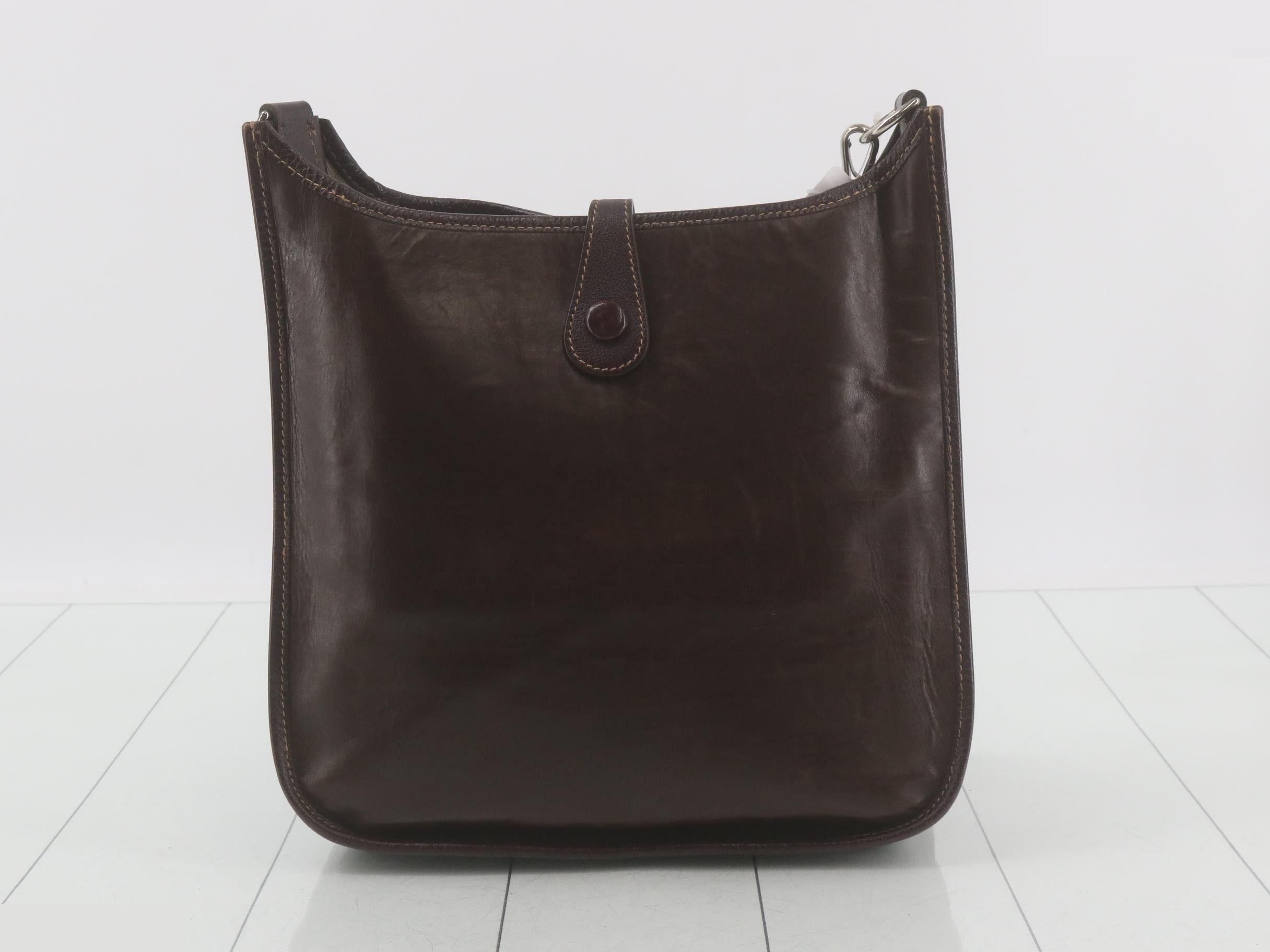 Evelyn, E stamp, silver hardware — view 2