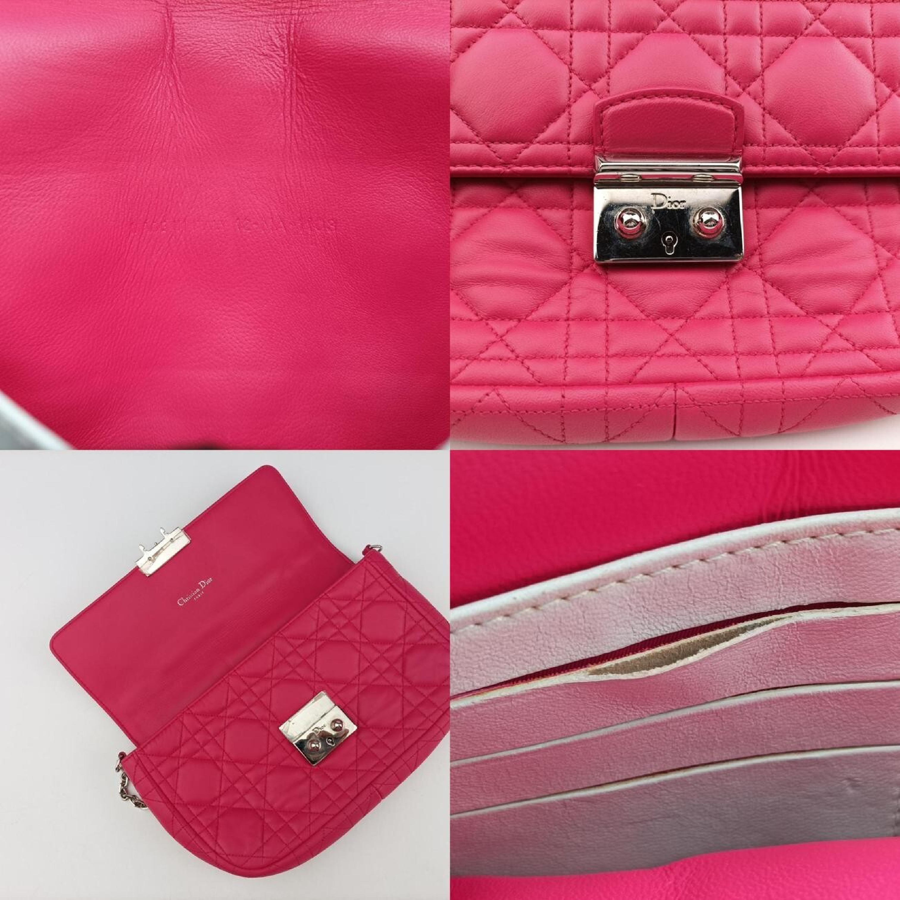 Miss Dior Cannage New Rock Rose Red Lambskin Shoulder Bag 12-MA-1103 — view 8