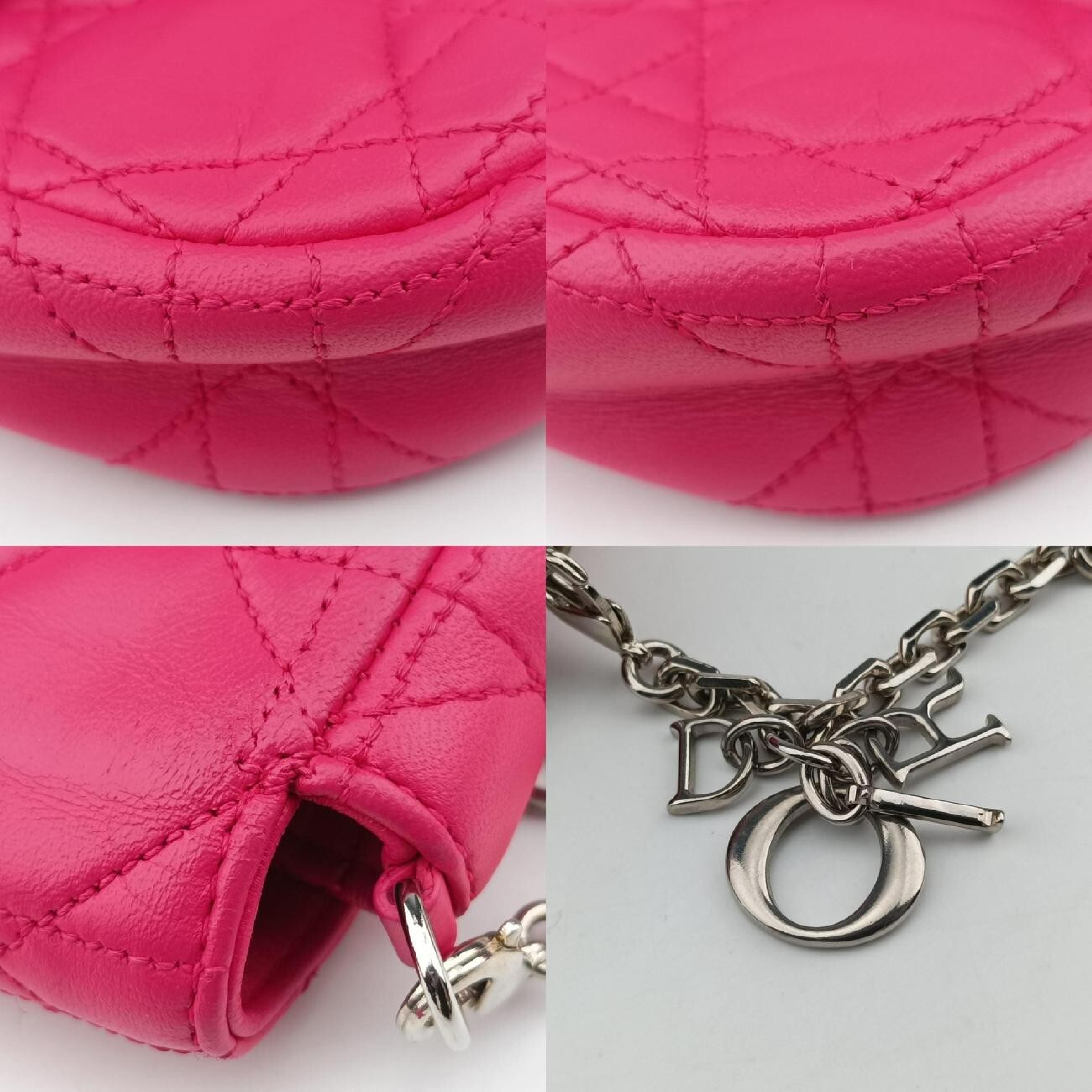 Miss Dior Cannage New Rock Rose Red Lambskin Shoulder Bag 12-MA-1103 — view 10