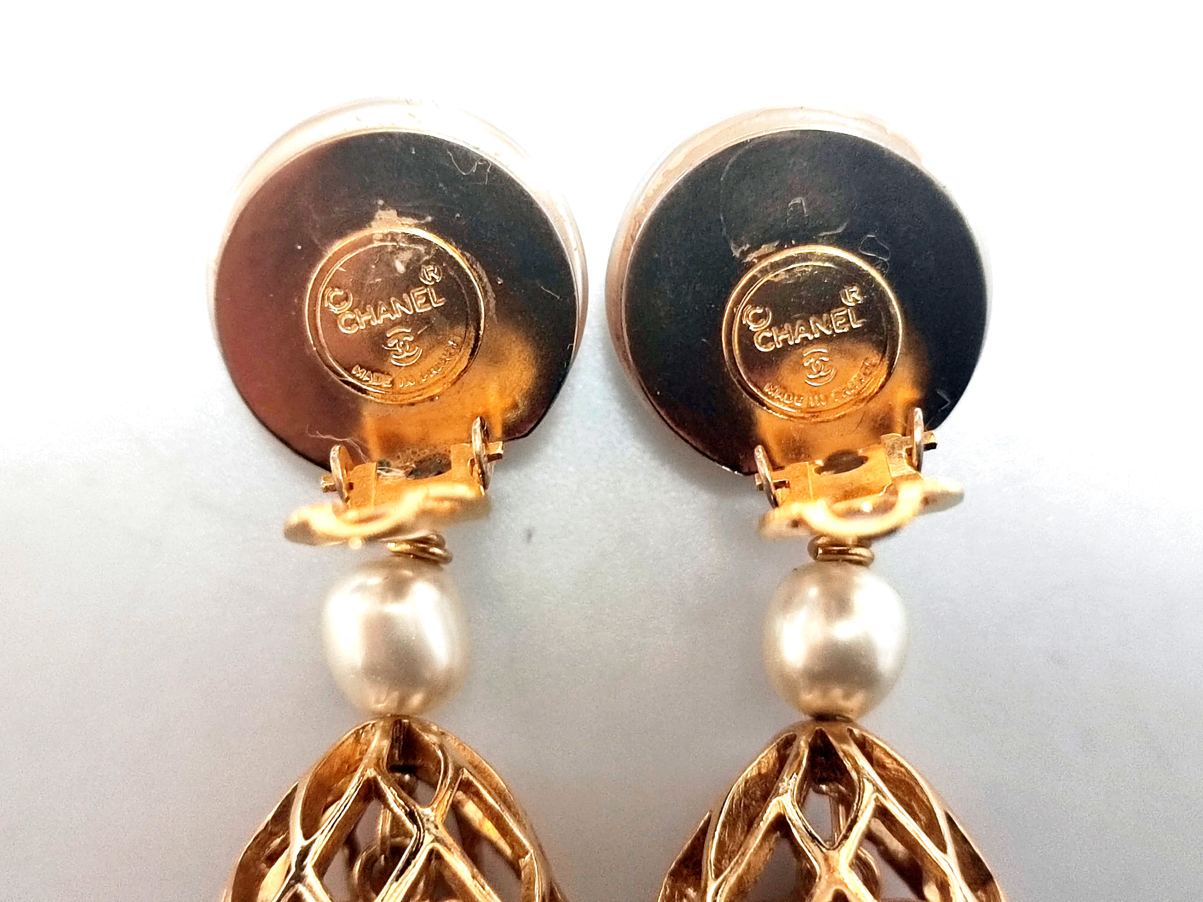 Birdcage Pearl 3 Row Swing Earrings — view 7