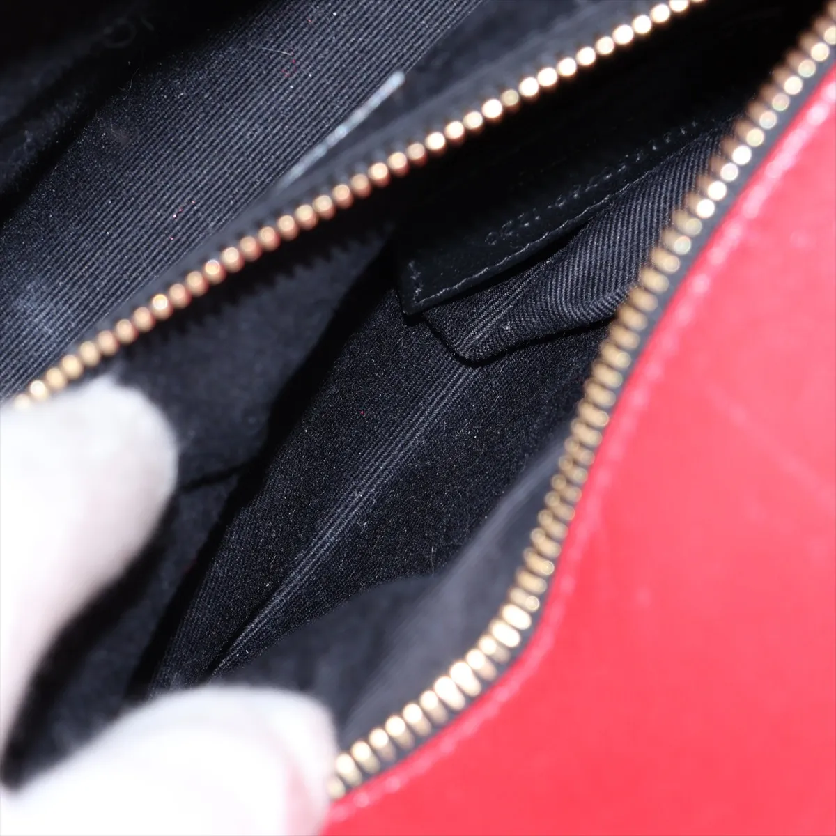 Leather Chain Shoulder Bag, Red, 650769 — view 9