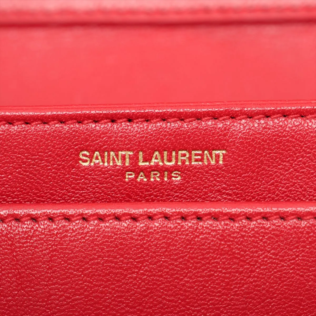 Leather Chain Shoulder Bag, Red, 650769 — view 10