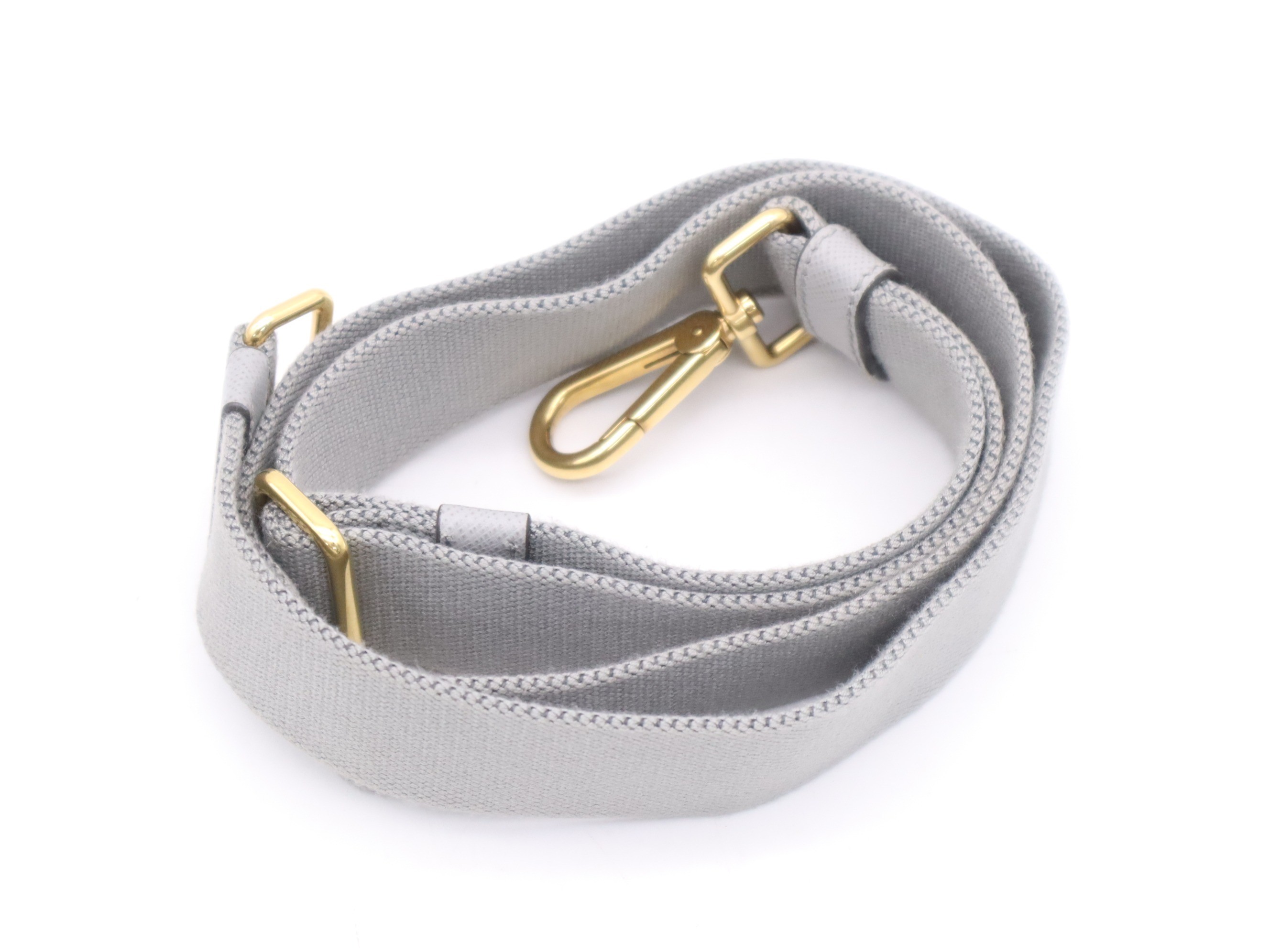 Denim Canapa Tote Mini, White, Gold Hardware, with Shoulder Strap — view 8