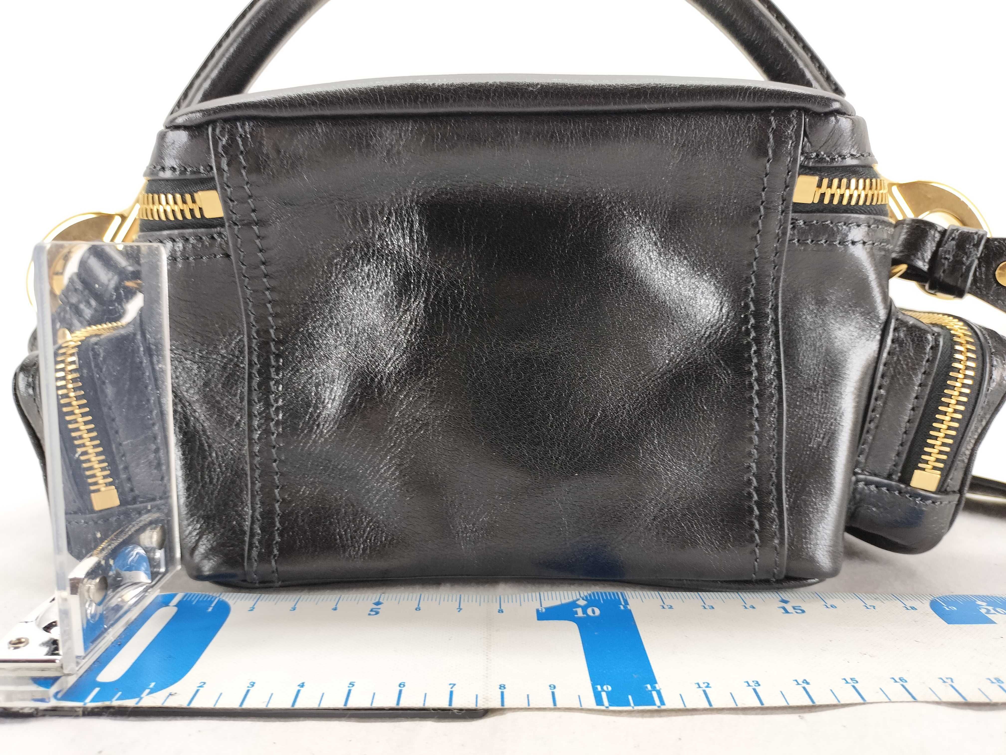 camera bag, leather shoulder bag, black shoulder bag — view 2