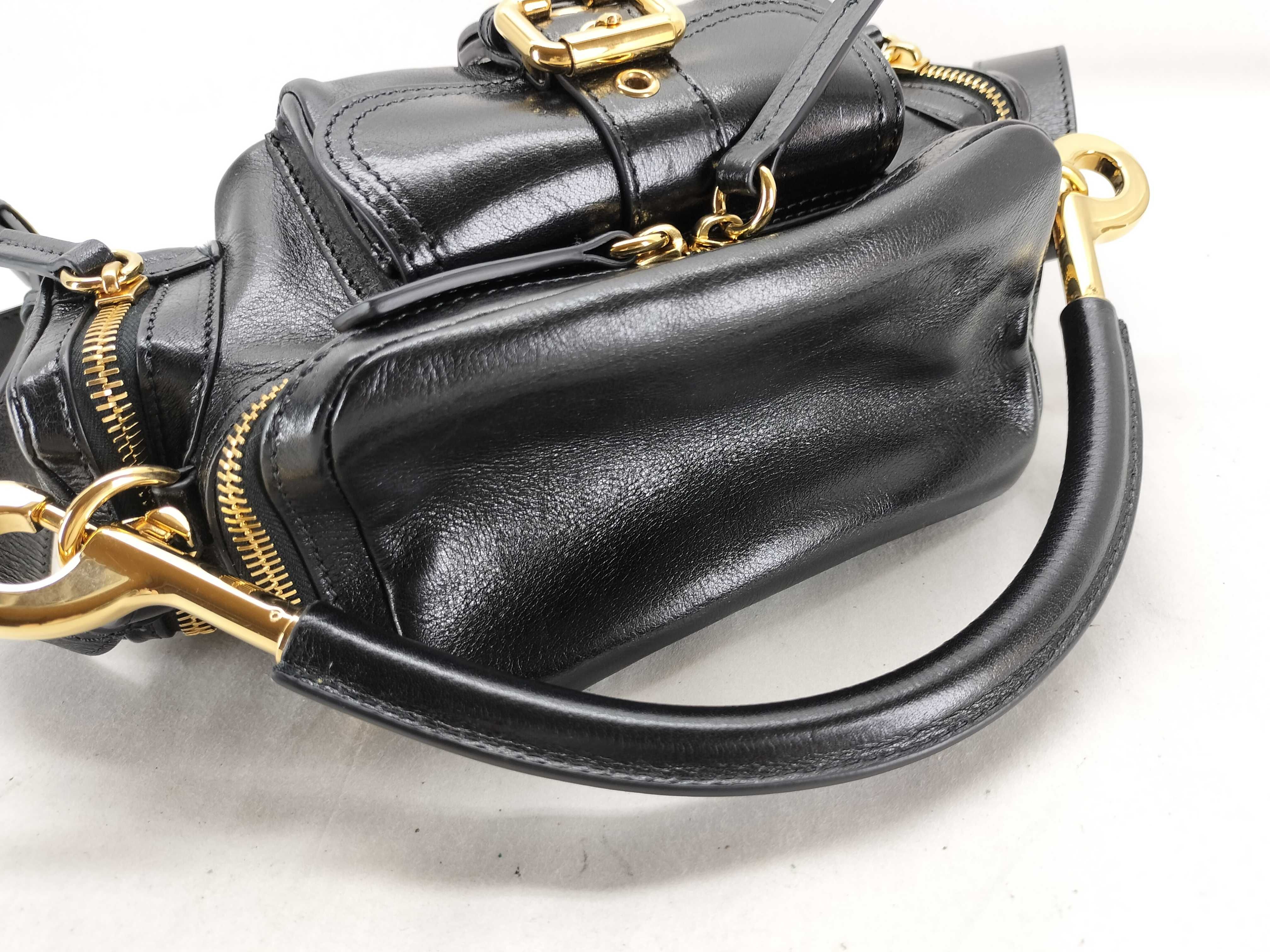 camera bag, leather shoulder bag, black shoulder bag — view 3