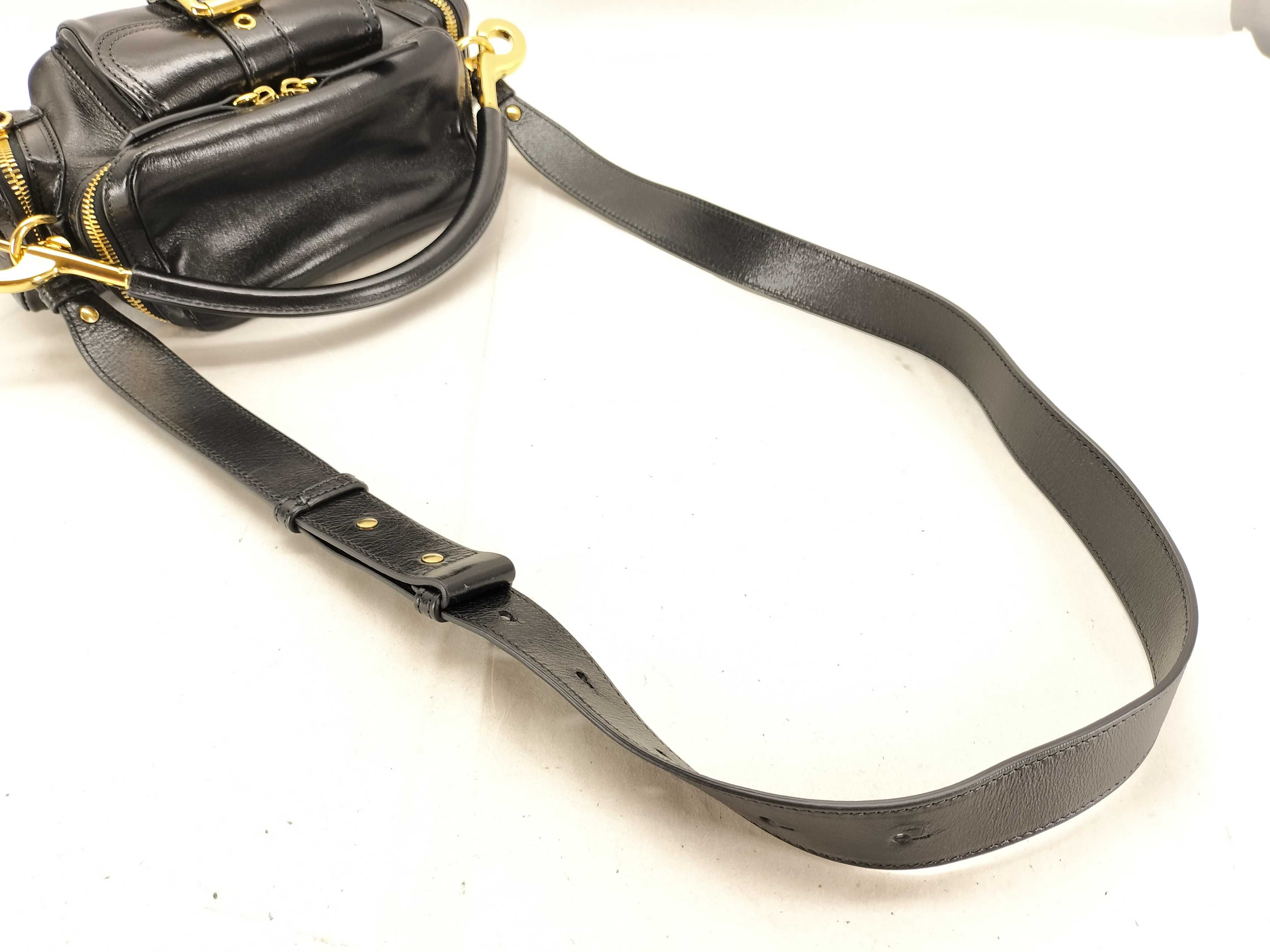camera bag, leather shoulder bag, black shoulder bag — view 4