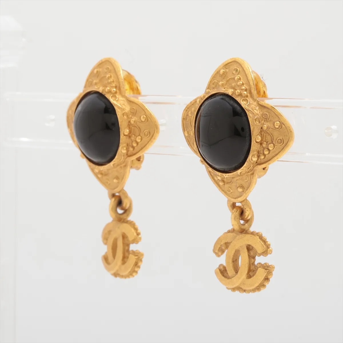 Coco Mark 96A Earrings (Pair) GP Black x Gold — view 3