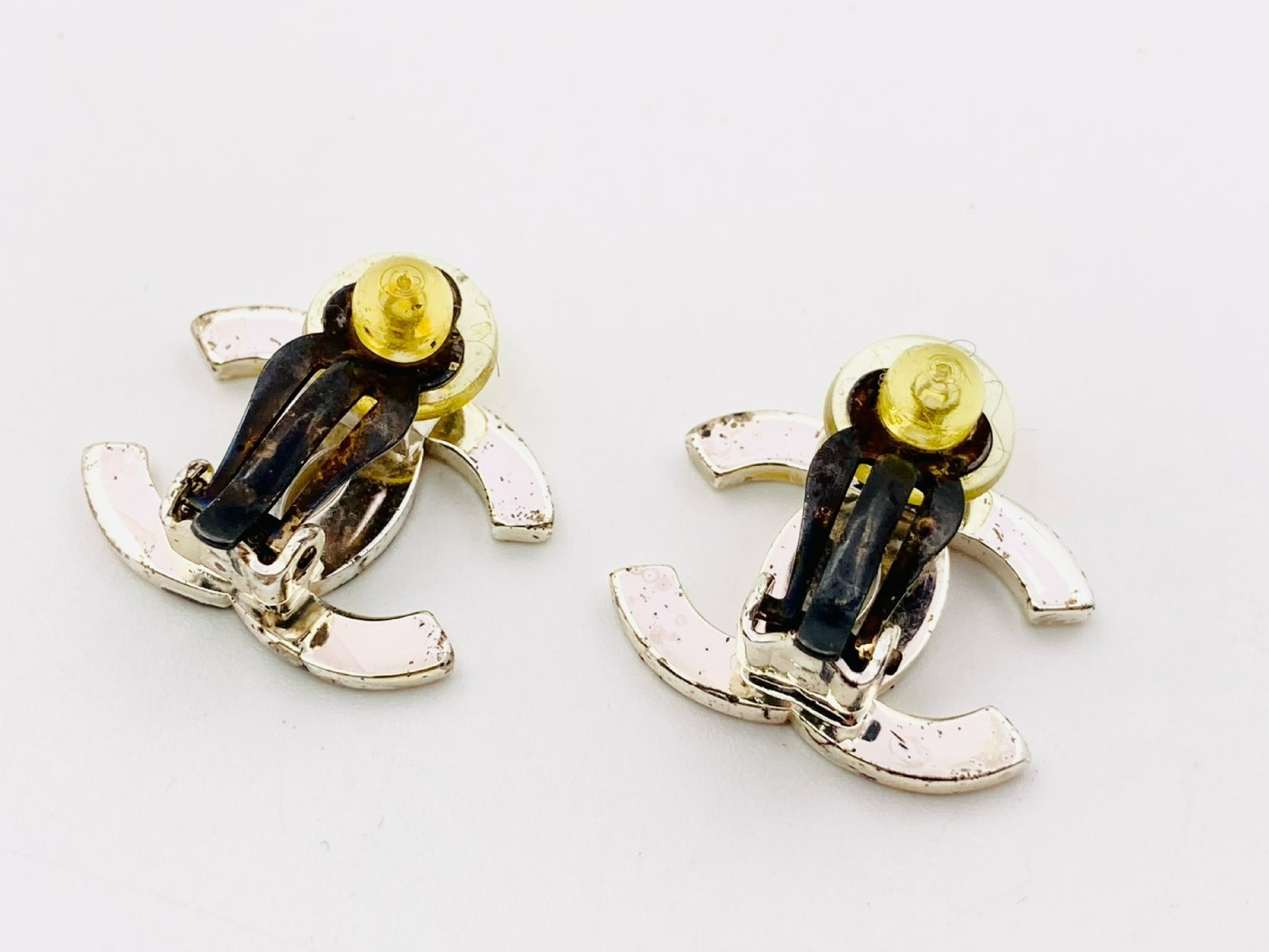 Coco Mark Logo 98P Metal Silver Earrings — view 2