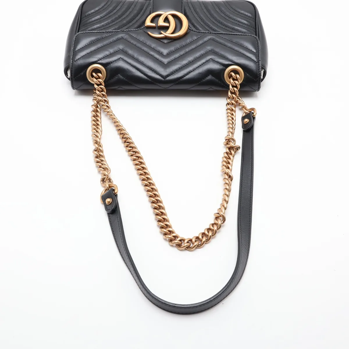 GG Marmont Leather Chain Shoulder Bag, Black, 443497 — view 5