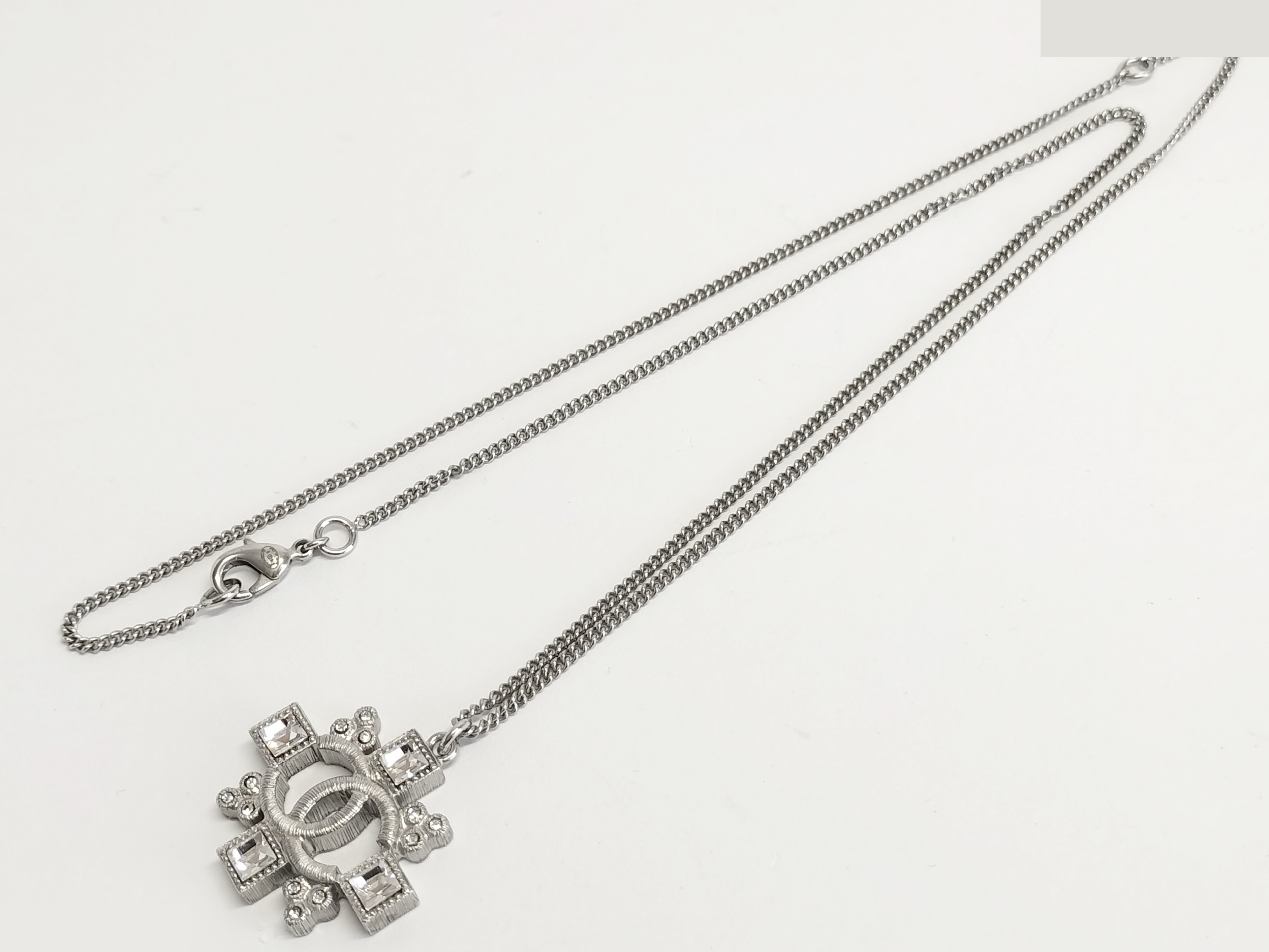 Coco Rhinestone Silver Necklace B15B — view 2