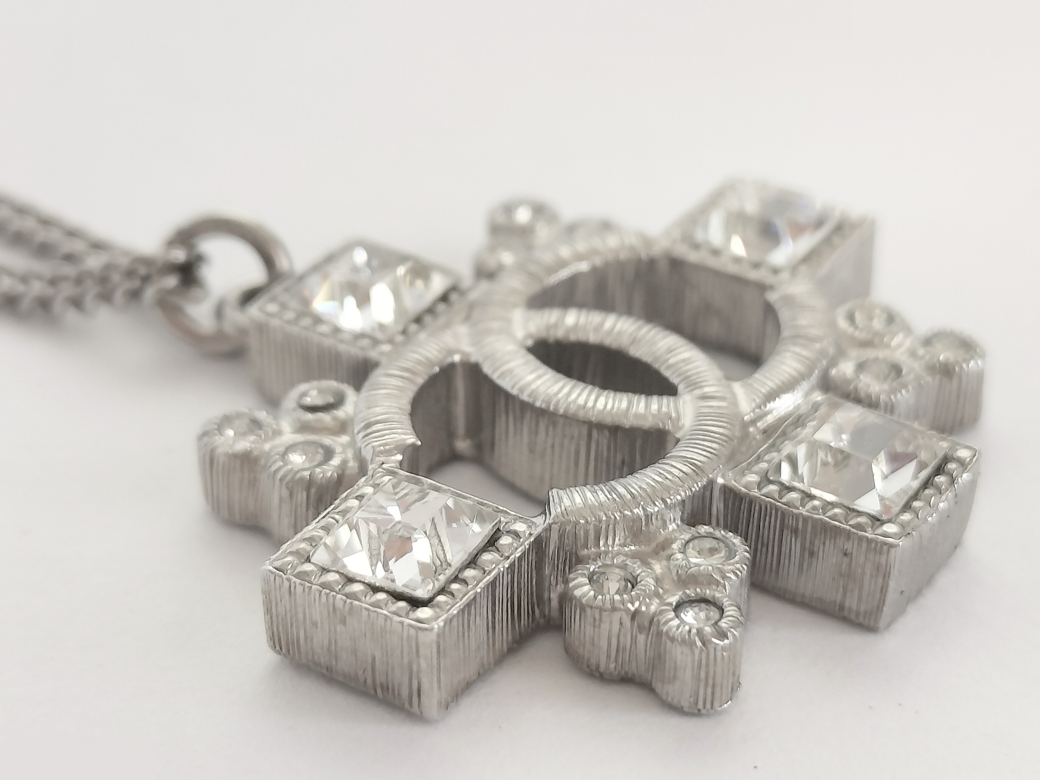 Coco Rhinestone Silver Necklace B15B — view 6
