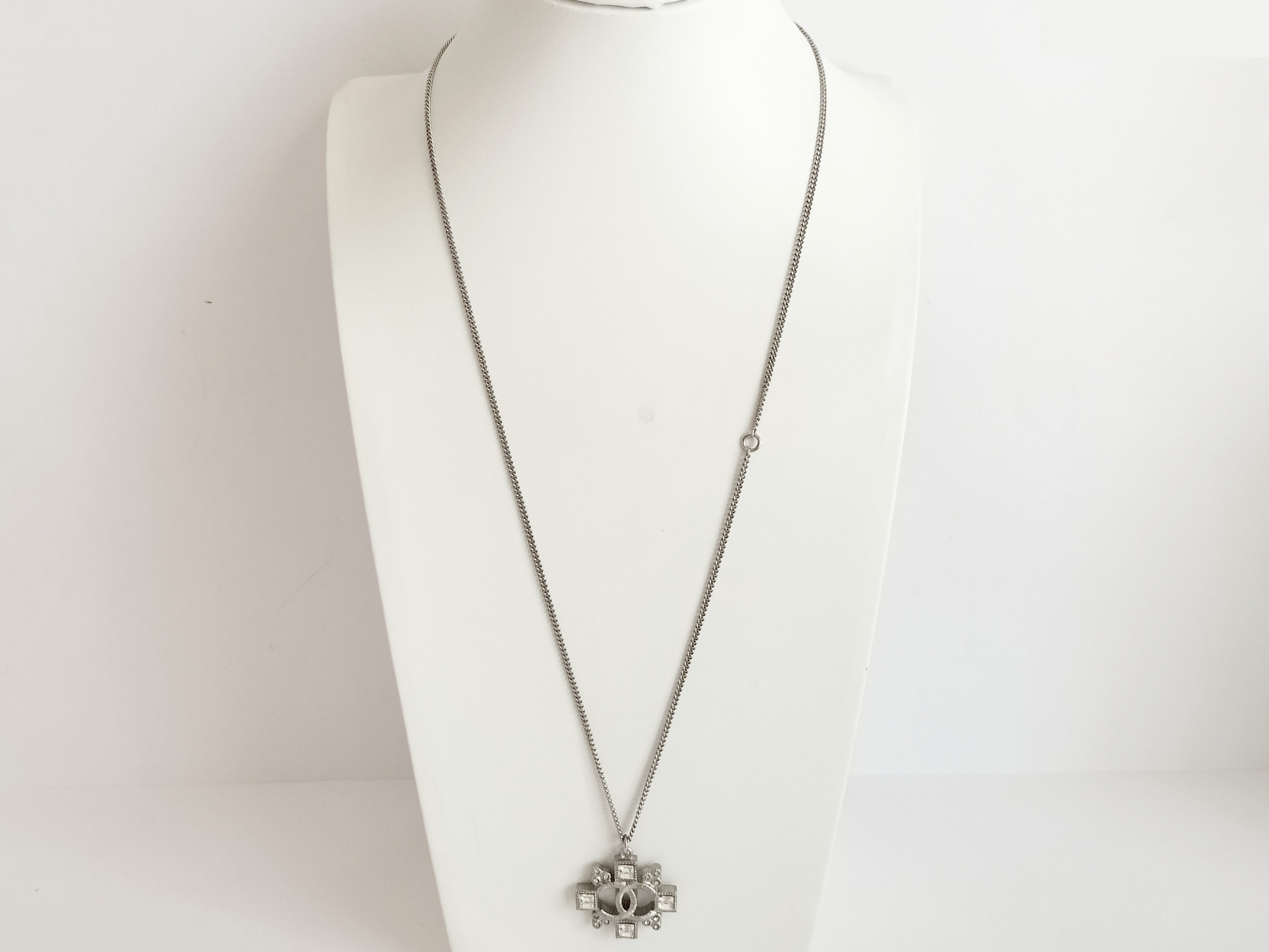 Coco Rhinestone Silver Necklace B15B — view 9