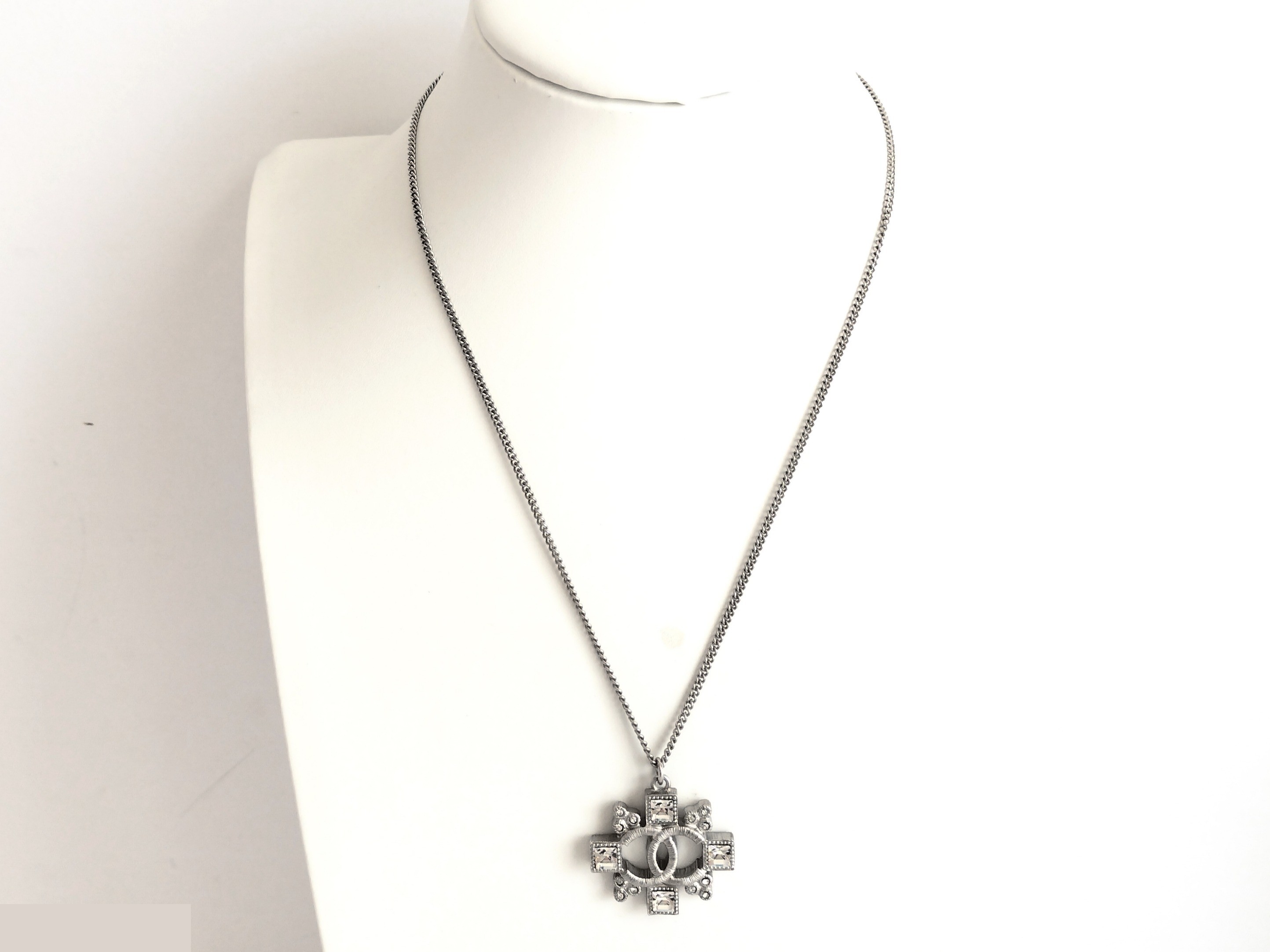 Coco Rhinestone Silver Necklace B15B — view 10