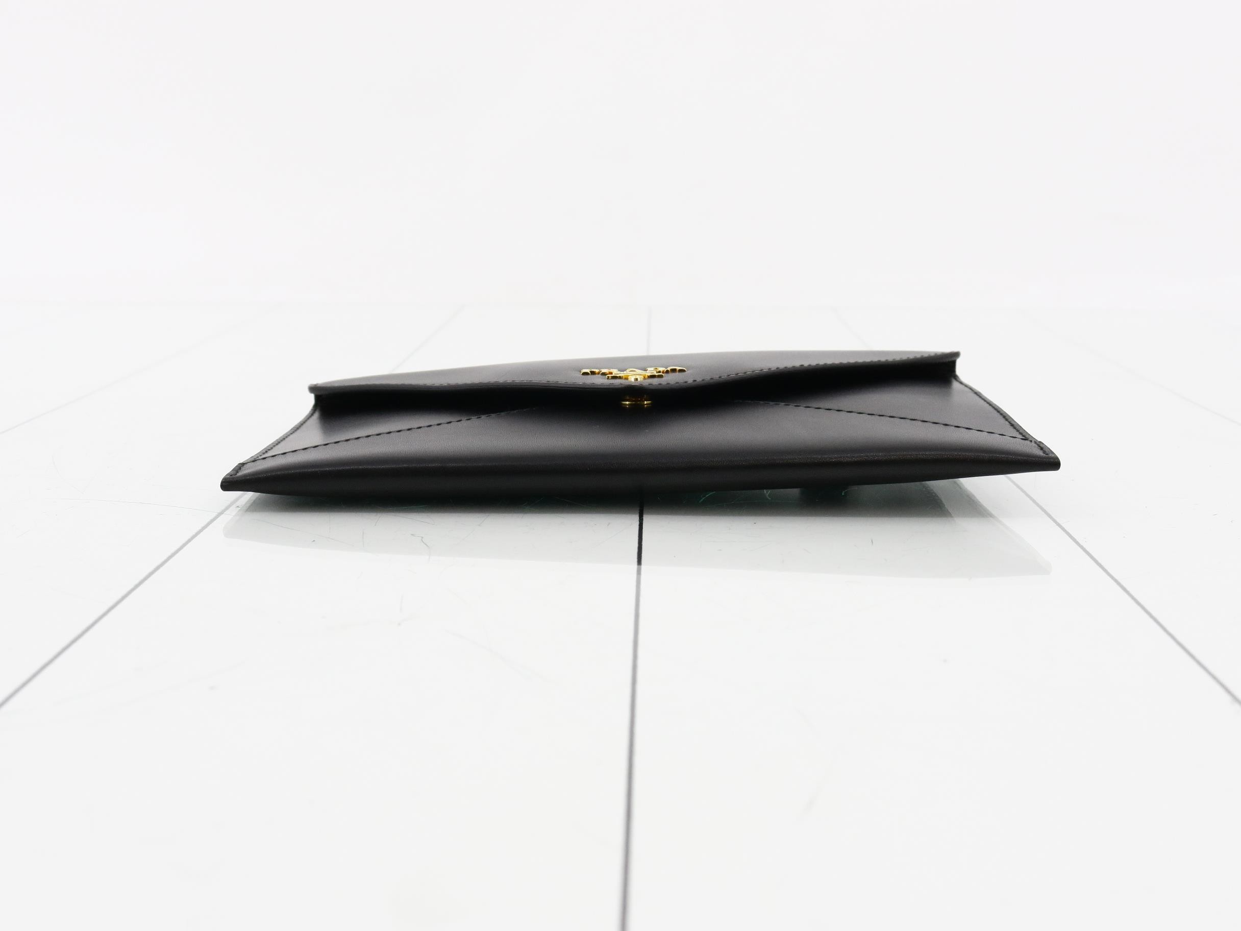 Box calf leather pouch/document case, black — view 3
