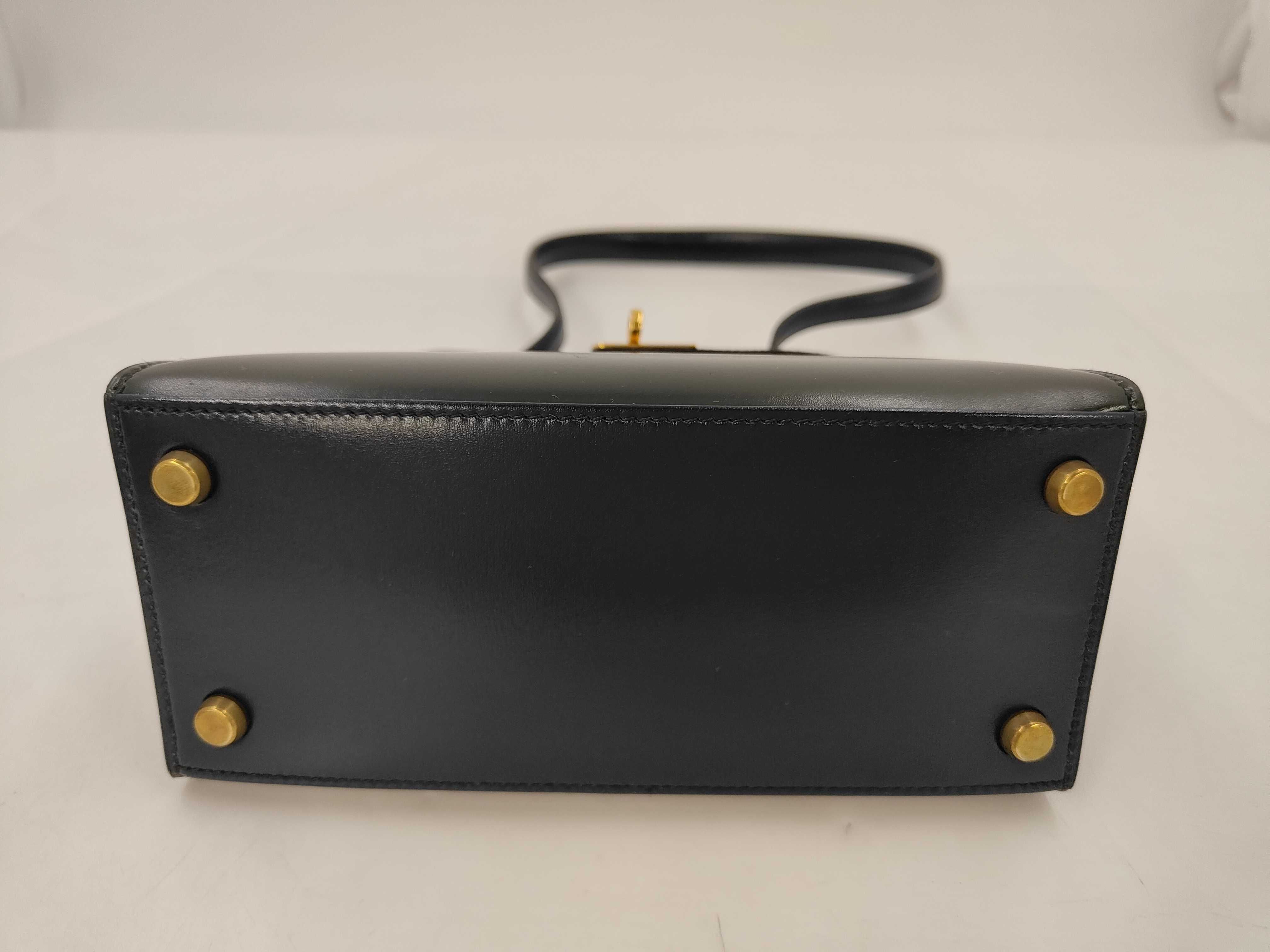 Mini Kelly 20 Box Calf Tricolor Gold Hardware S Stamp Shoulder Bag — view 3