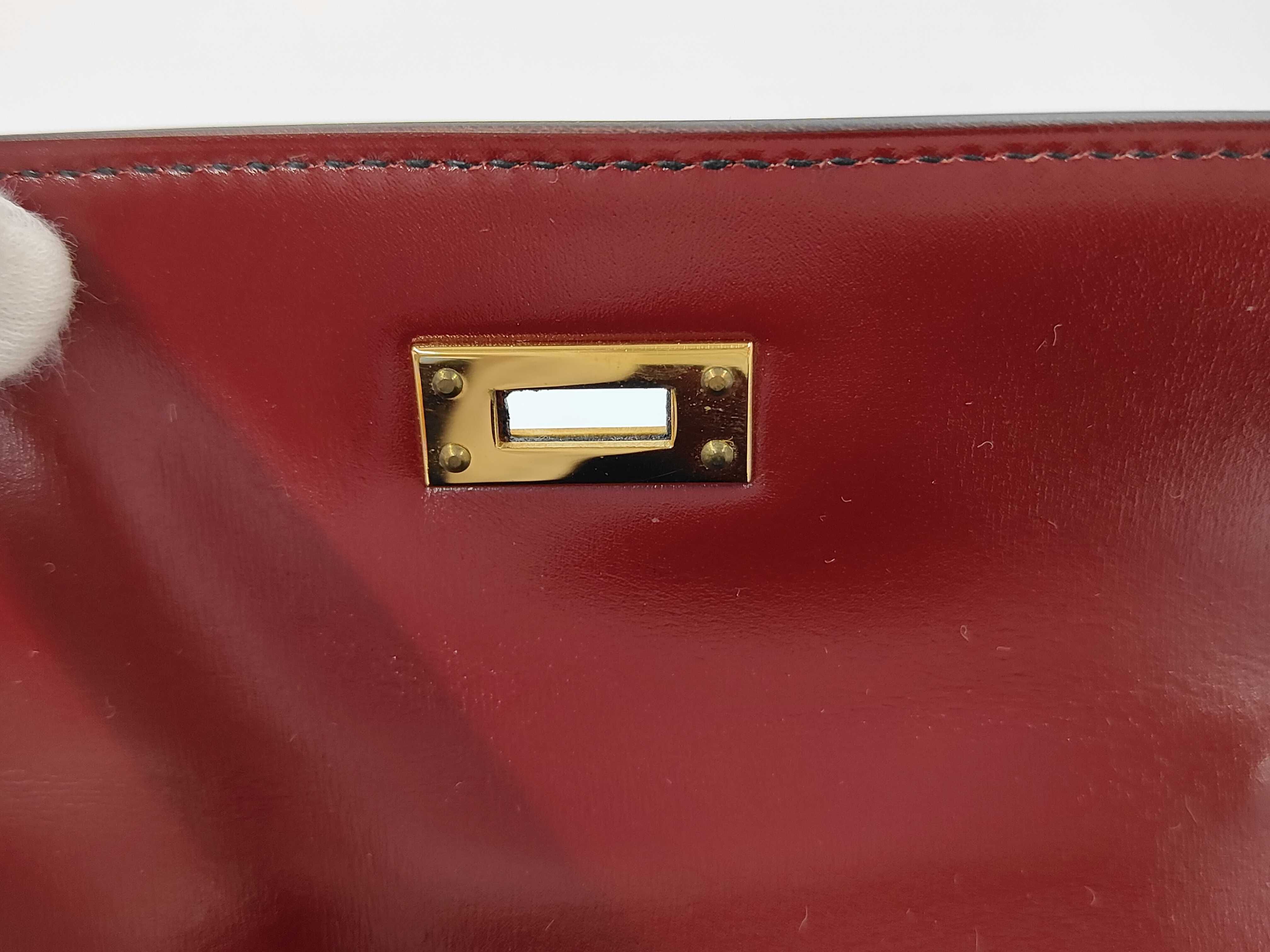 Mini Kelly 20 Box Calf Tricolor Gold Hardware S Stamp Shoulder Bag — view 9