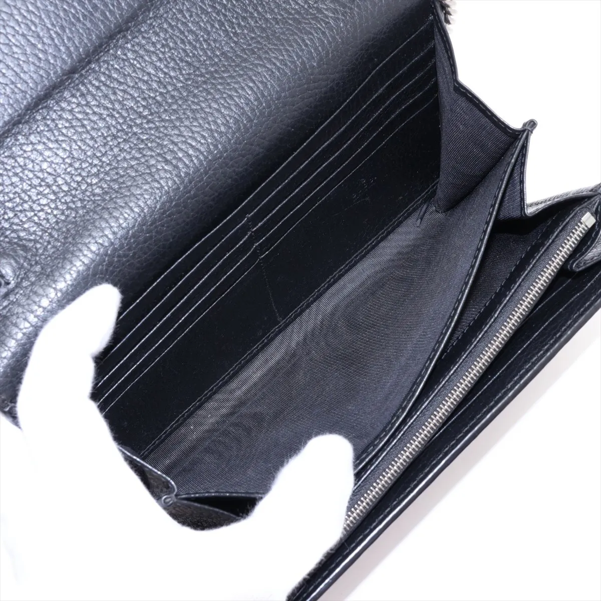 Dionysus 401231 Leather Chain Wallet, Black — view 6