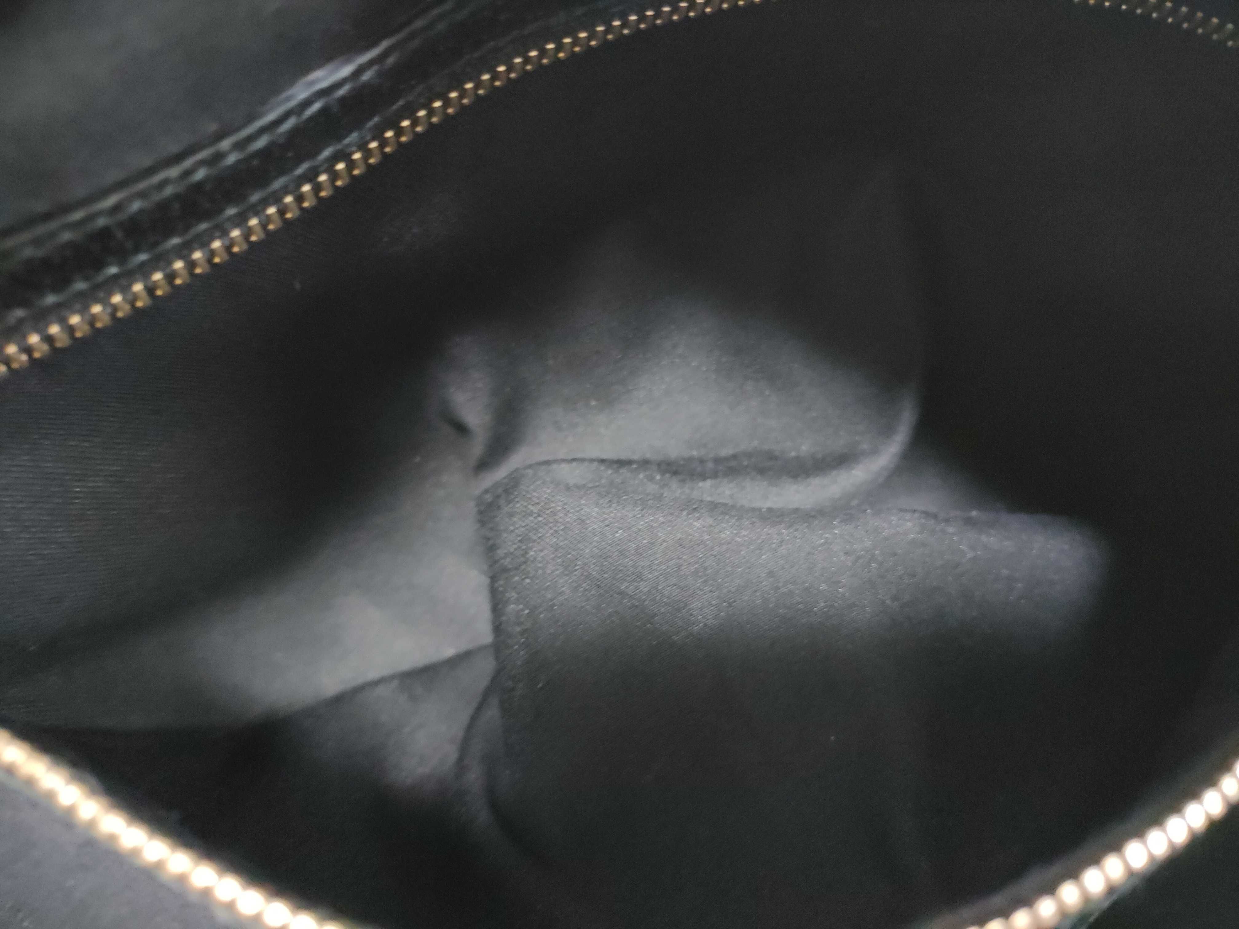 Black Canvas GG Monogram Bamboo Moon Shoulder Bag — view 11