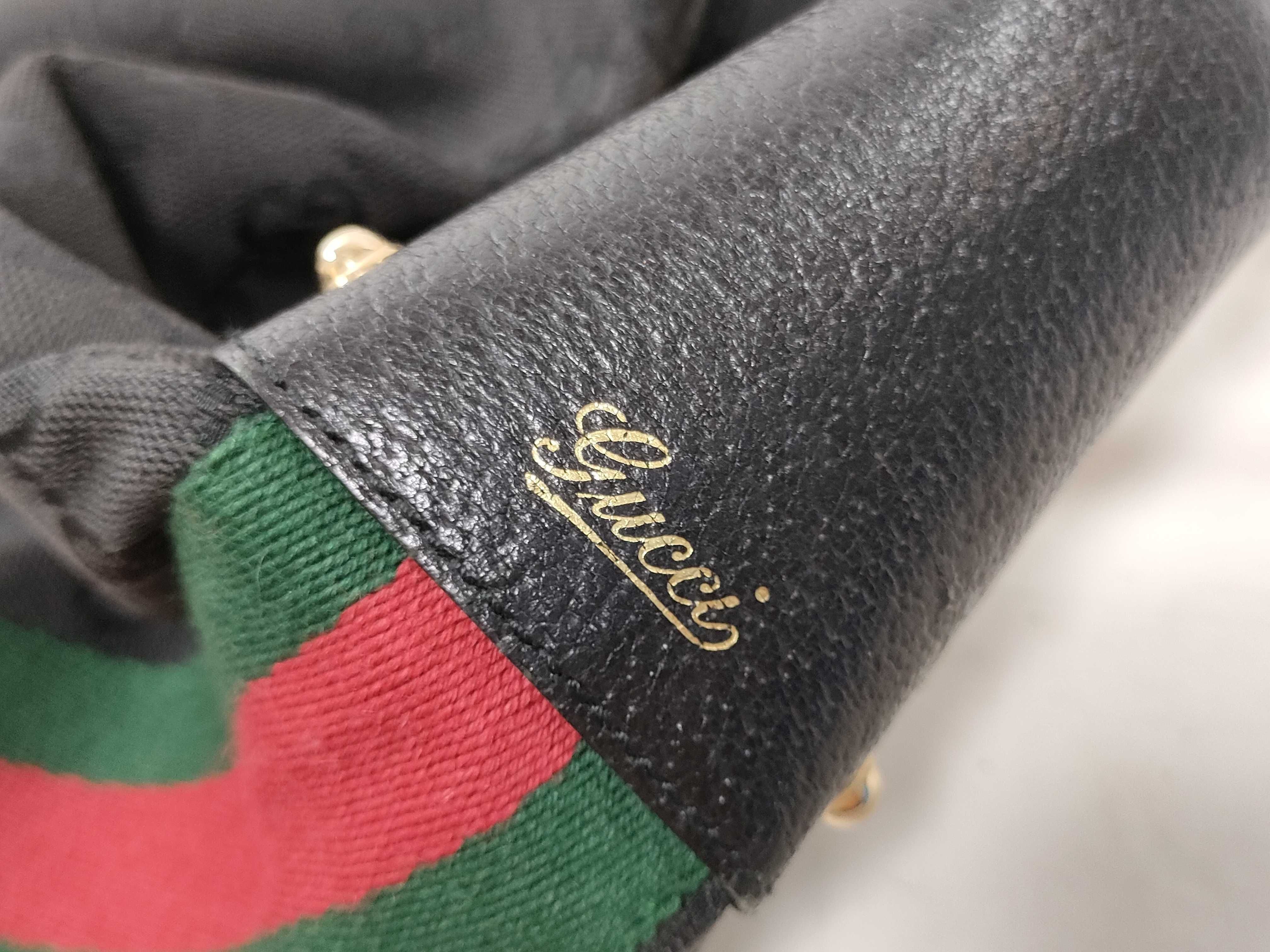 Black Canvas GG Monogram Bamboo Moon Shoulder Bag — view 13