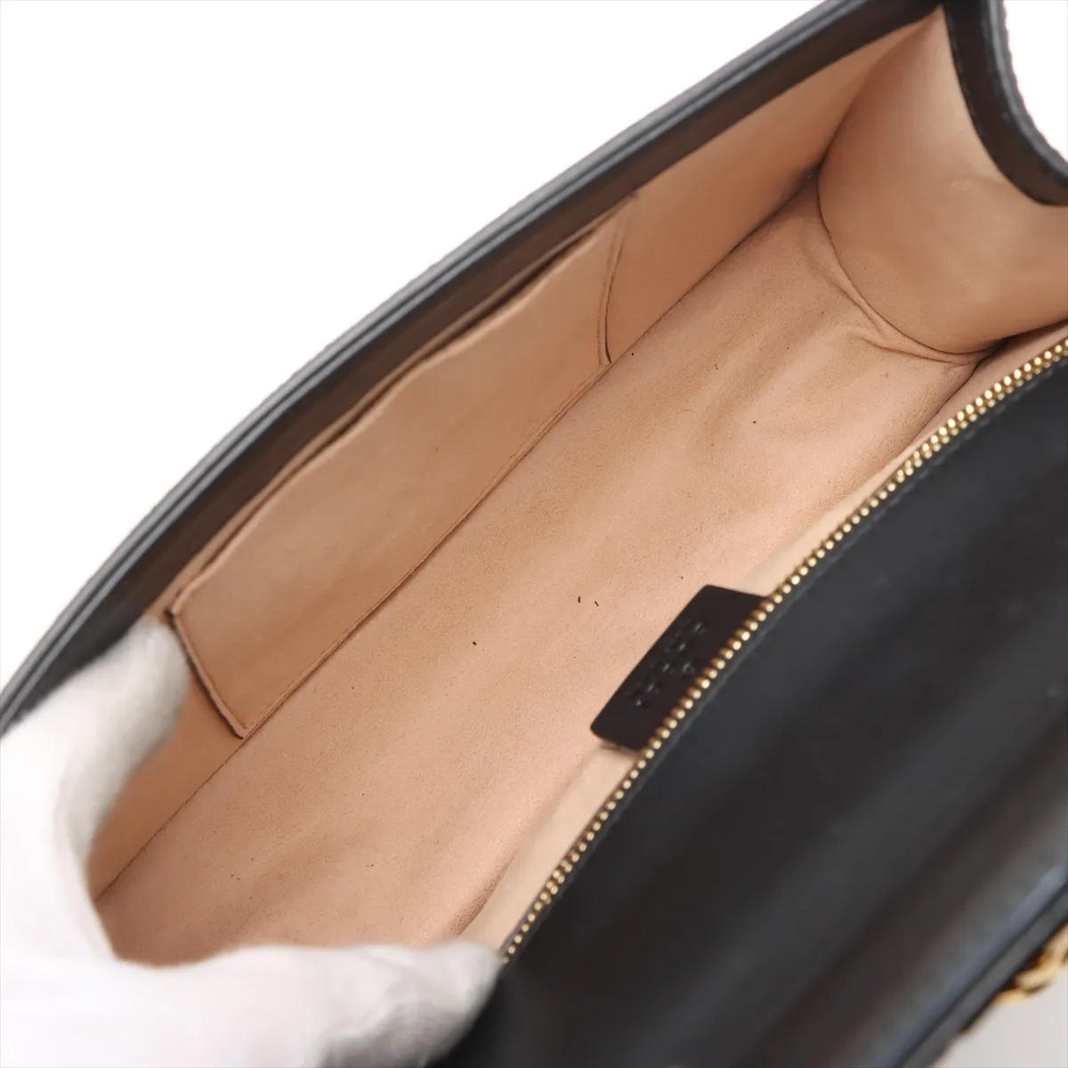 GG Velvet Velour x Leather Shoulder Bag, Black 524405 — view 6