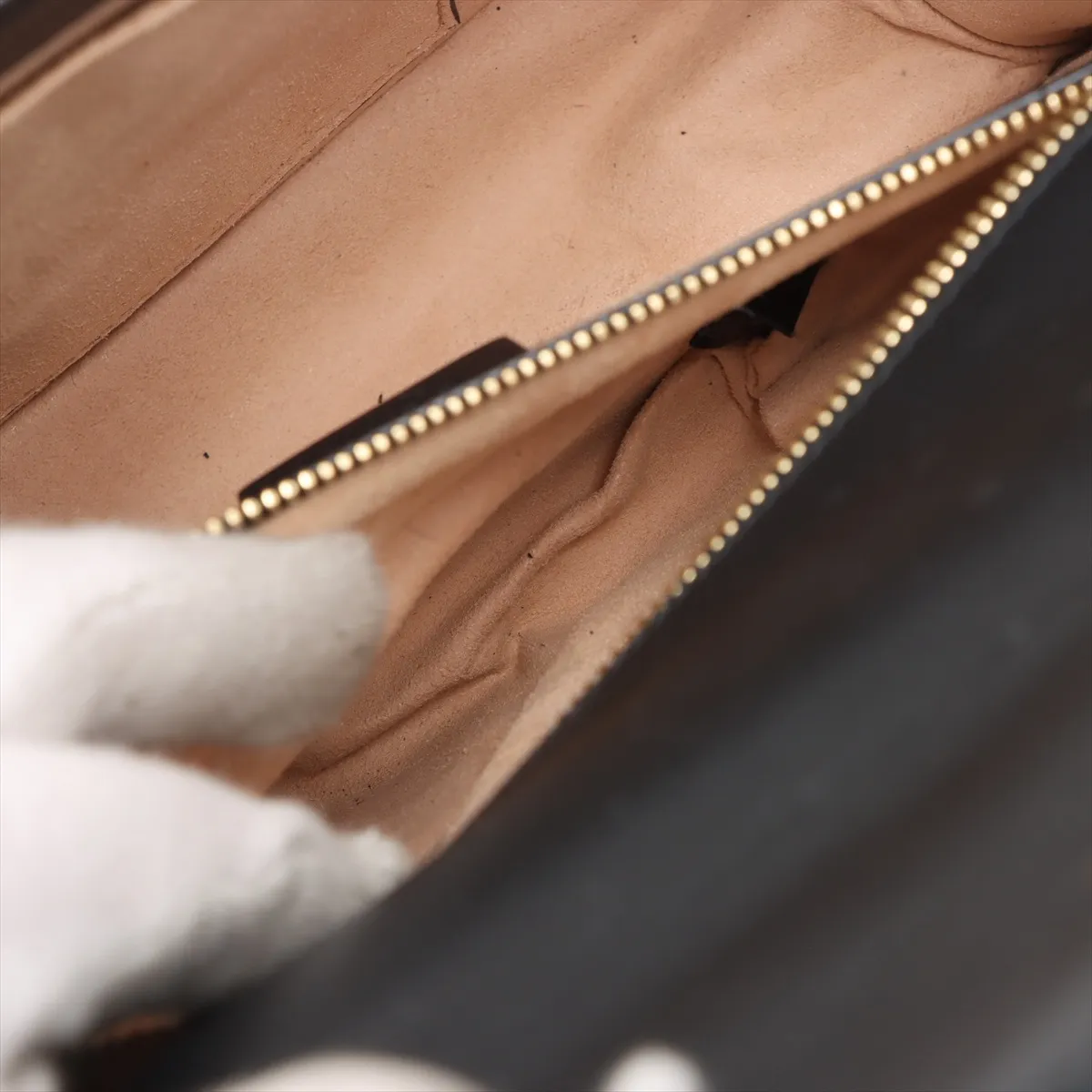 GG Velvet Velour x Leather Shoulder Bag, Black 524405 — view 7