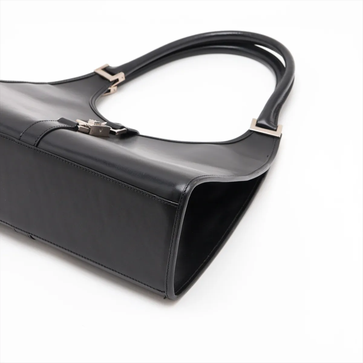 Jackie Leather Handbag, Black — view 3