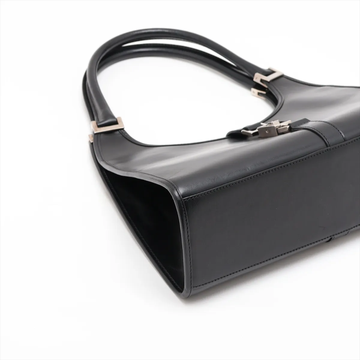 Jackie Leather Handbag, Black — view 4