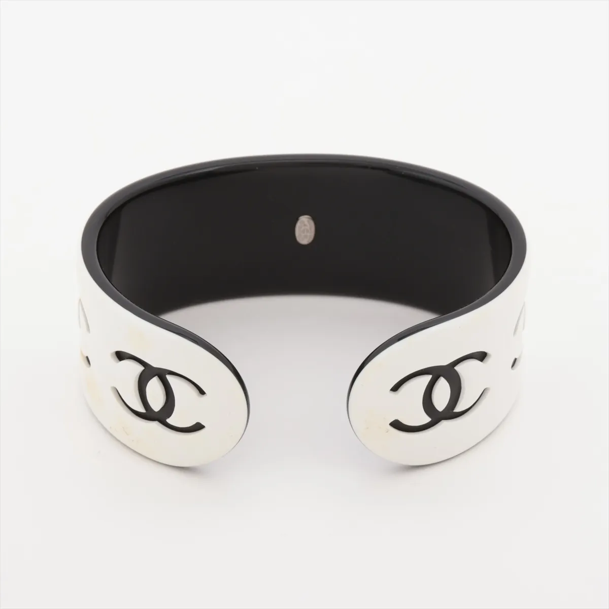 Coco Mark 02P Bangle, Plastic, Black x White. Shows signs of wear, — view 2