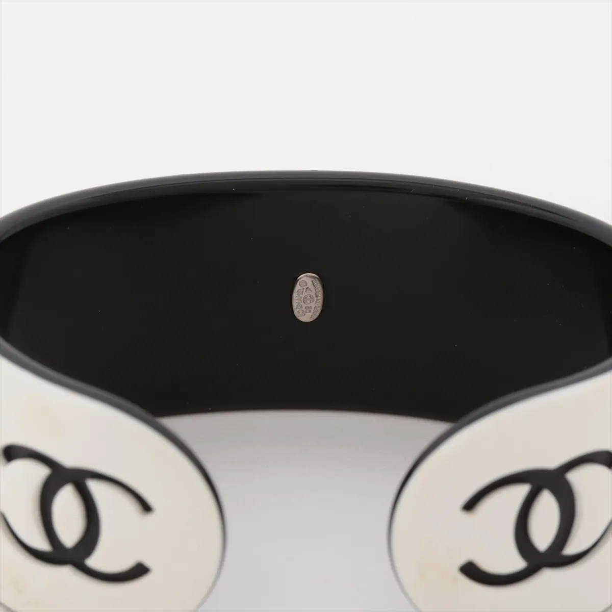 Coco Mark 02P Bangle, Plastic, Black x White. Shows signs of wear, — view 4