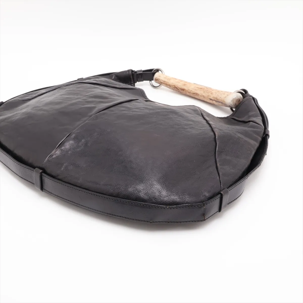 Mombasa Leather Shoulder Bag, Black — view 3