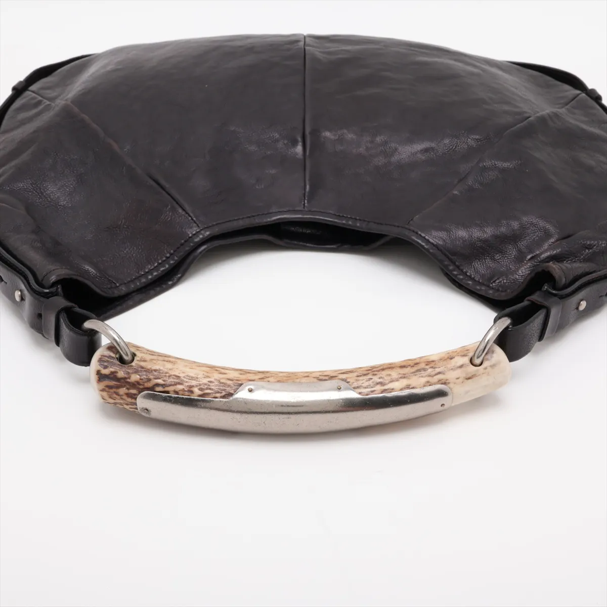 Mombasa Leather Shoulder Bag, Black — view 5