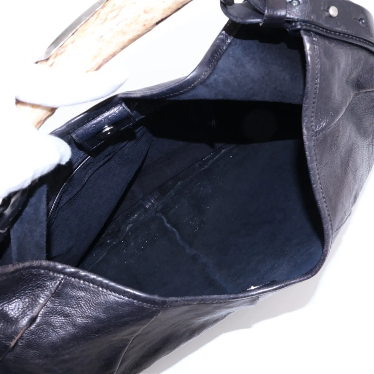 Mombasa Leather Shoulder Bag, Black — view 7