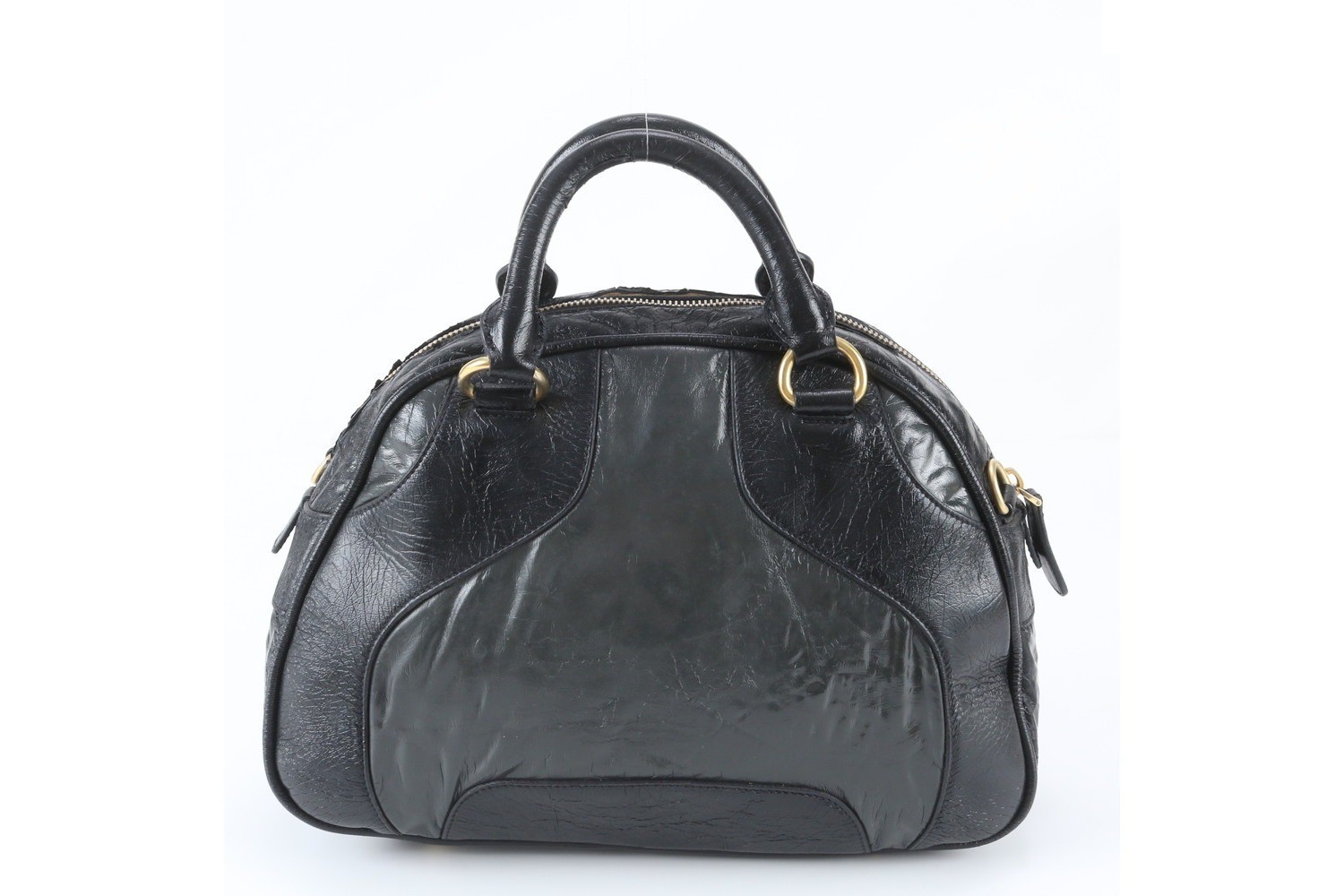 Leather handbag, tote, mini Boston bag — view 3