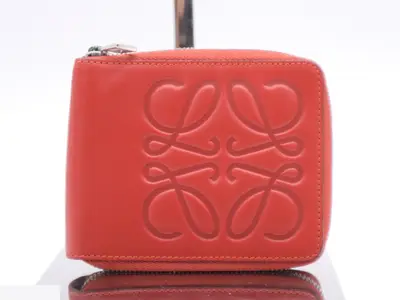 Leather Anagram Wallet, Red