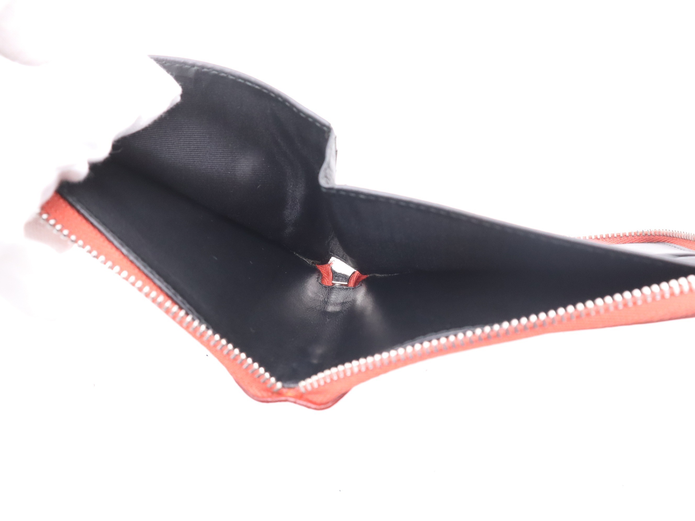 Leather Anagram Wallet, Red — view 7