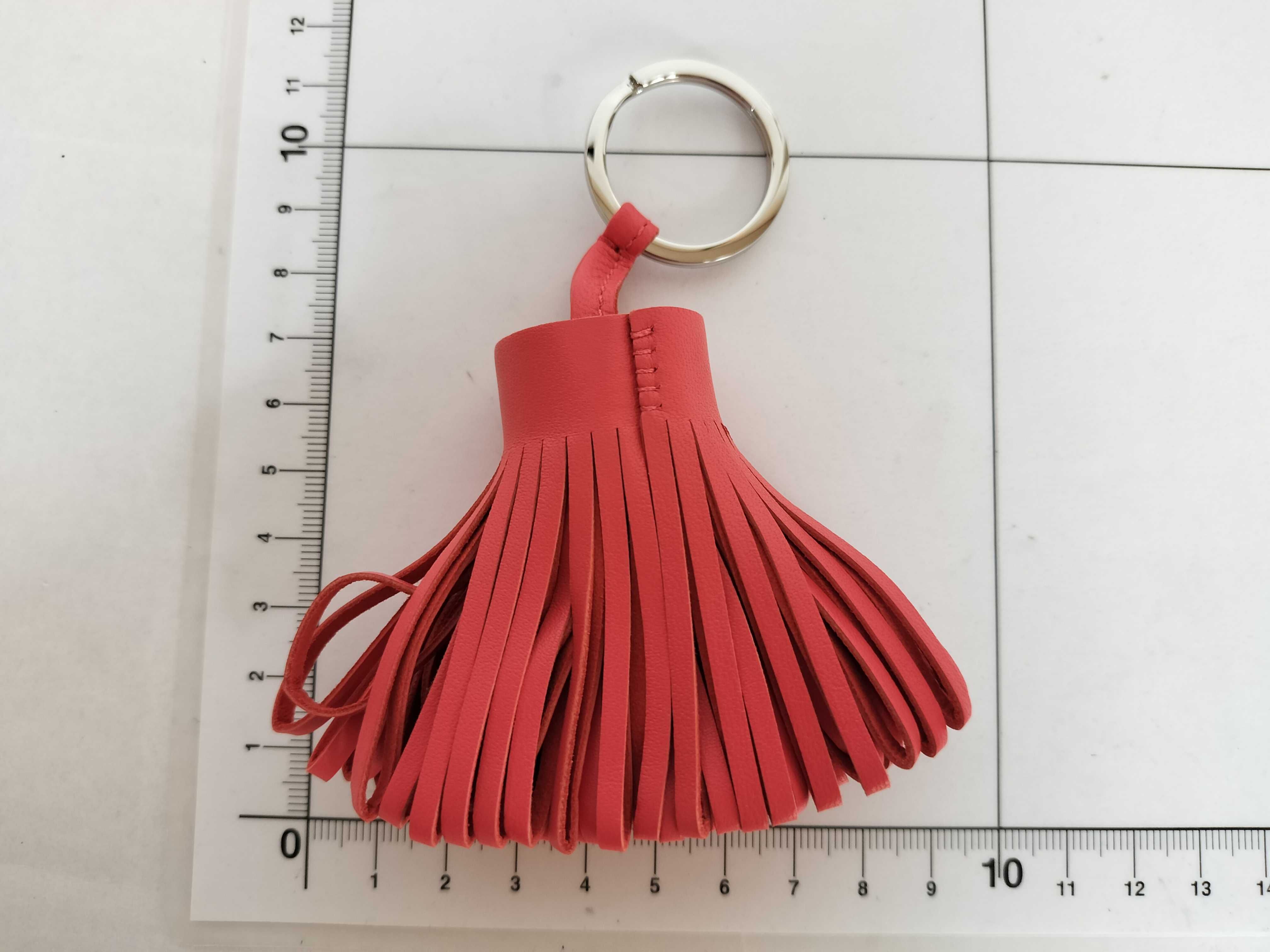 Carmen W:2024 Charm Agneau Milo Red-Orange Key Case/Keychain — view 2