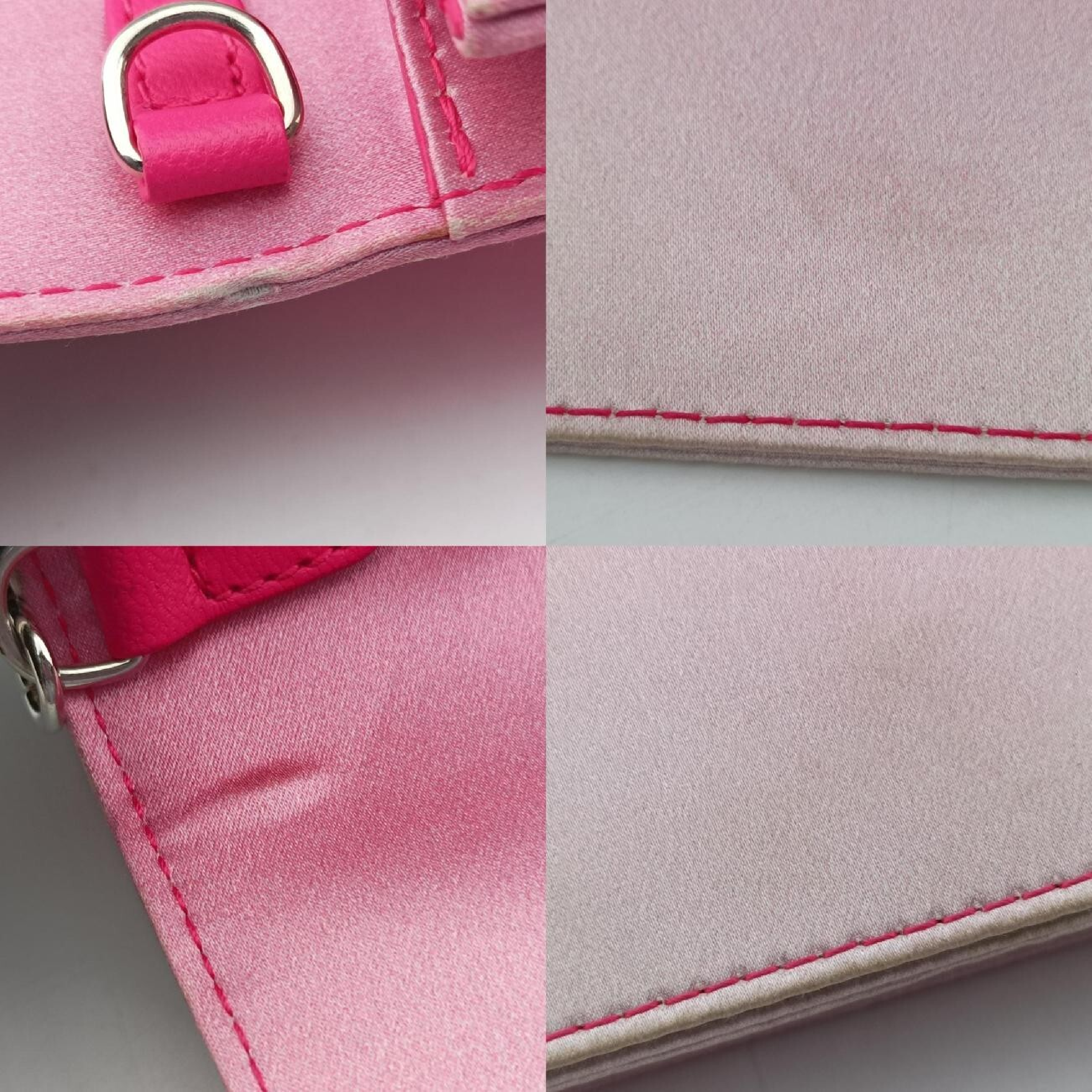 Novelty Bi-fold Clutch Pouch, Pink Satin, 11-MA-0145, Shoulder Bag — view 9