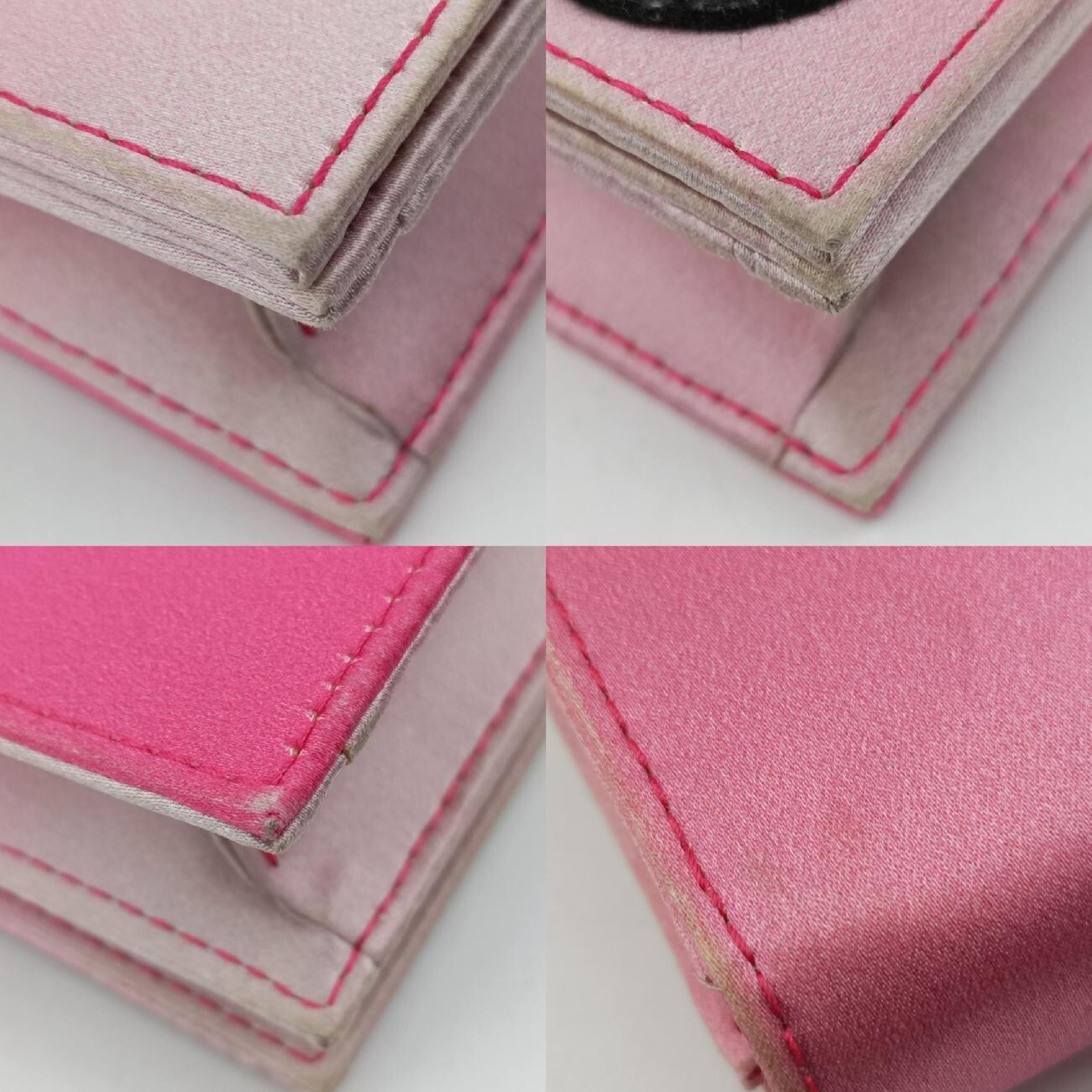 Novelty Bi-fold Clutch Pouch, Pink Satin, 11-MA-0145, Shoulder Bag — view 10