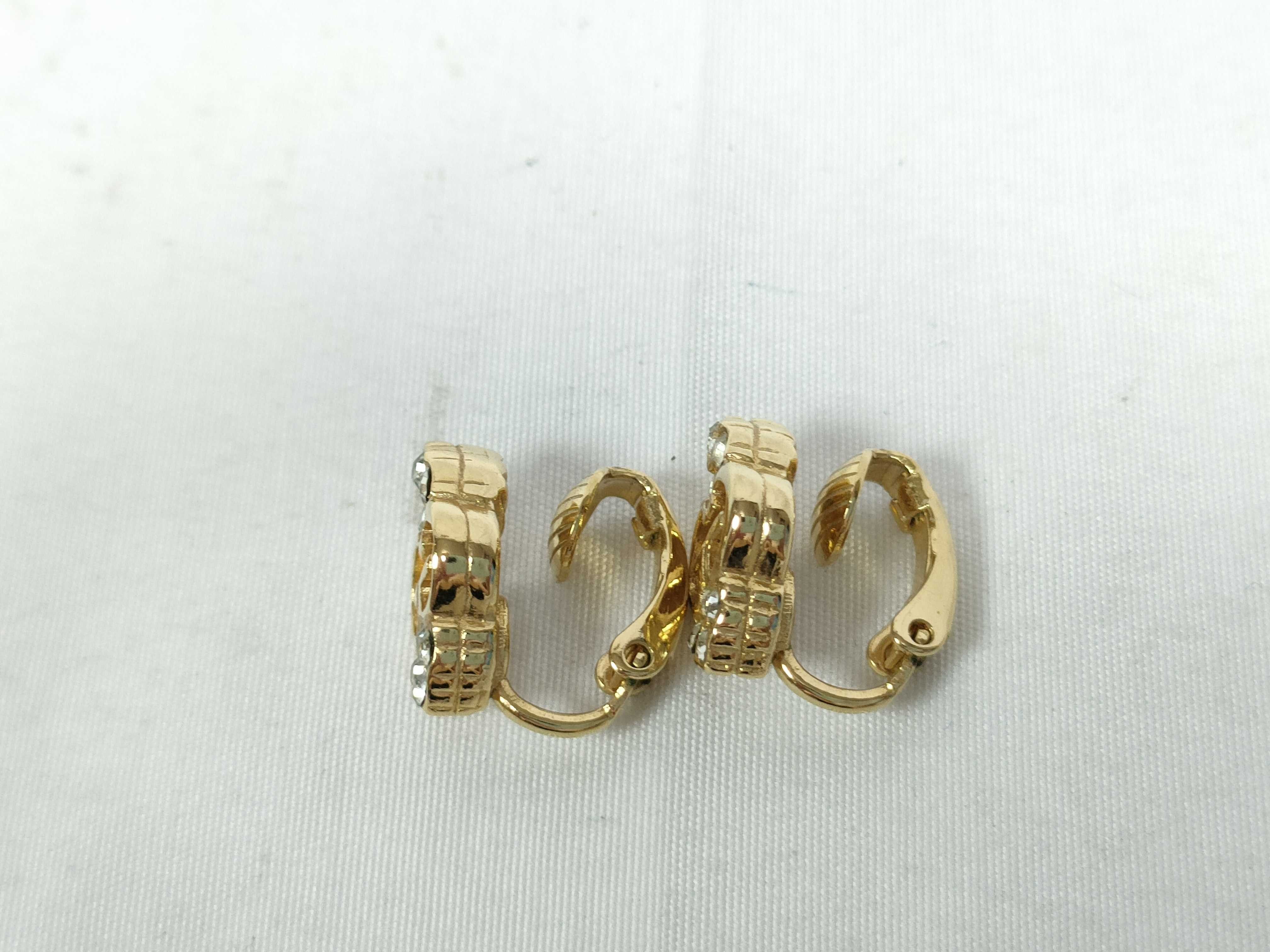 Rhinestone G Logo Gold Earrings — view 3