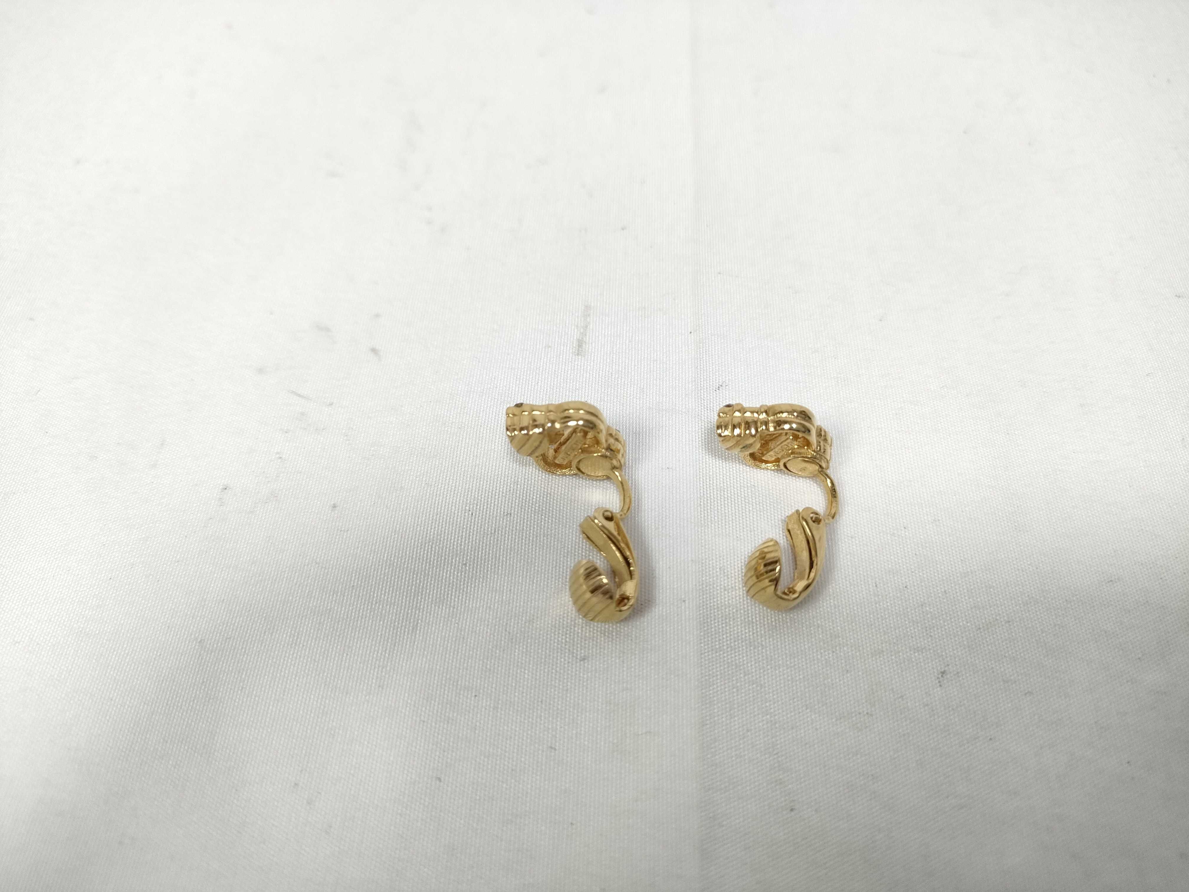 Rhinestone G Logo Gold Earrings — view 4